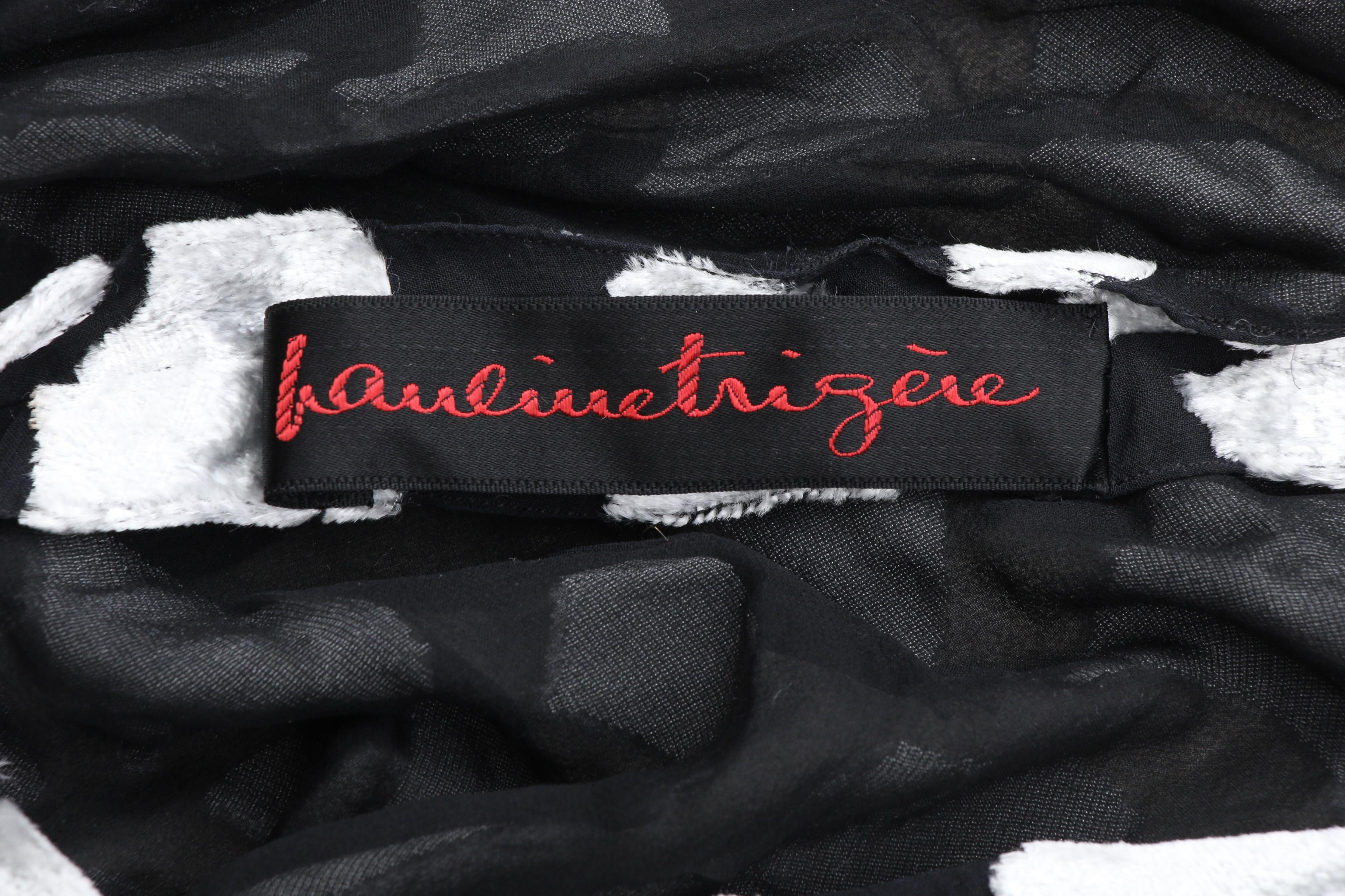 Pauline Trigère Flocked Silk Skirt Suit with Silver Lamé Bodysuit, 1970s Vintage