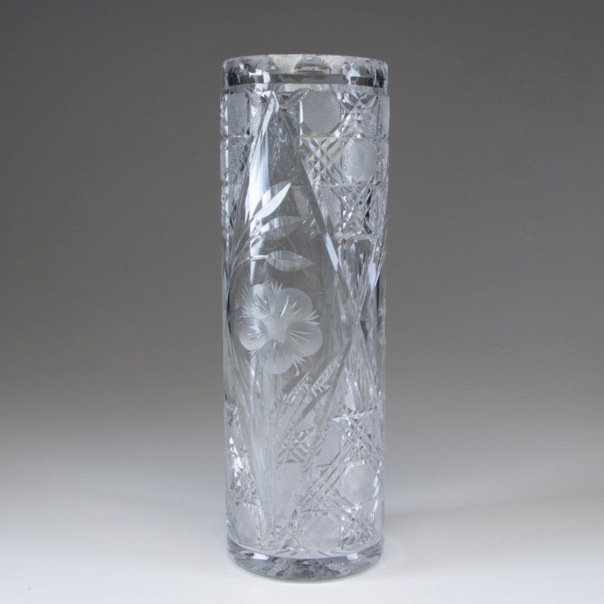 American Brilliant Cut Glass Vase, Late 19th/Early 20th Century