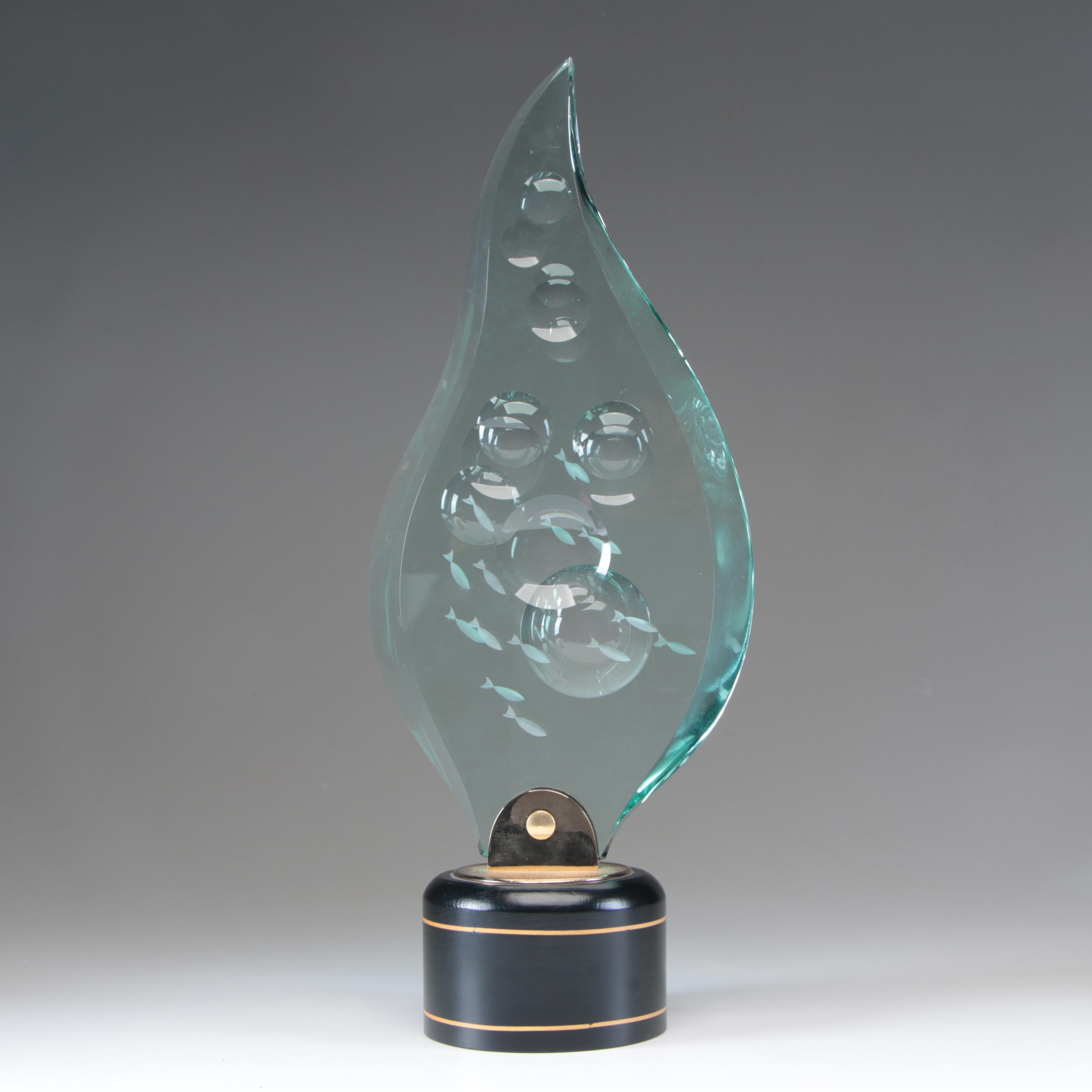 Bijan J. Bijan Glass Sculpture "Aquarama", 1987