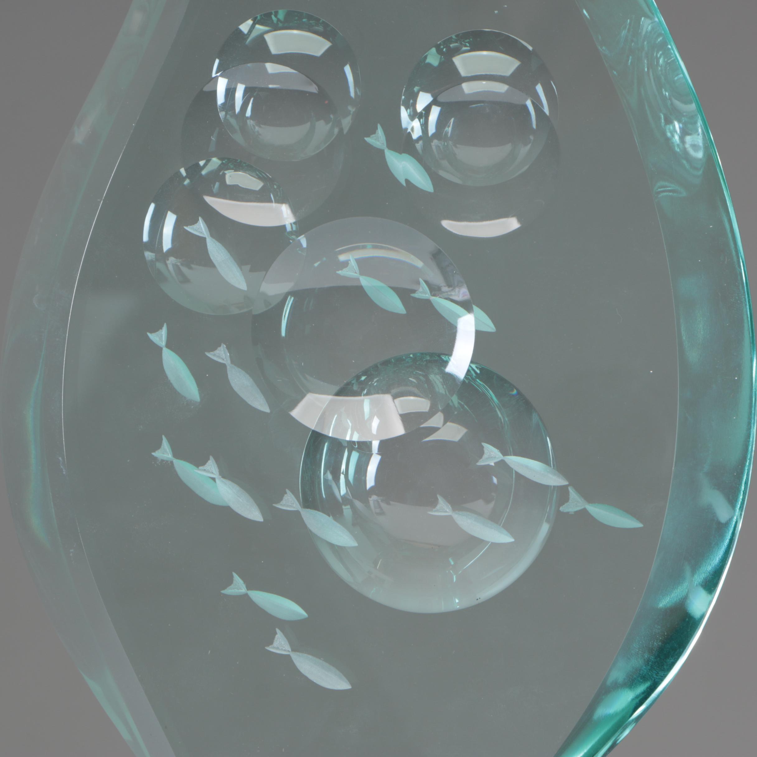 Bijan J. Bijan Glass Sculpture "Aquarama", 1987
