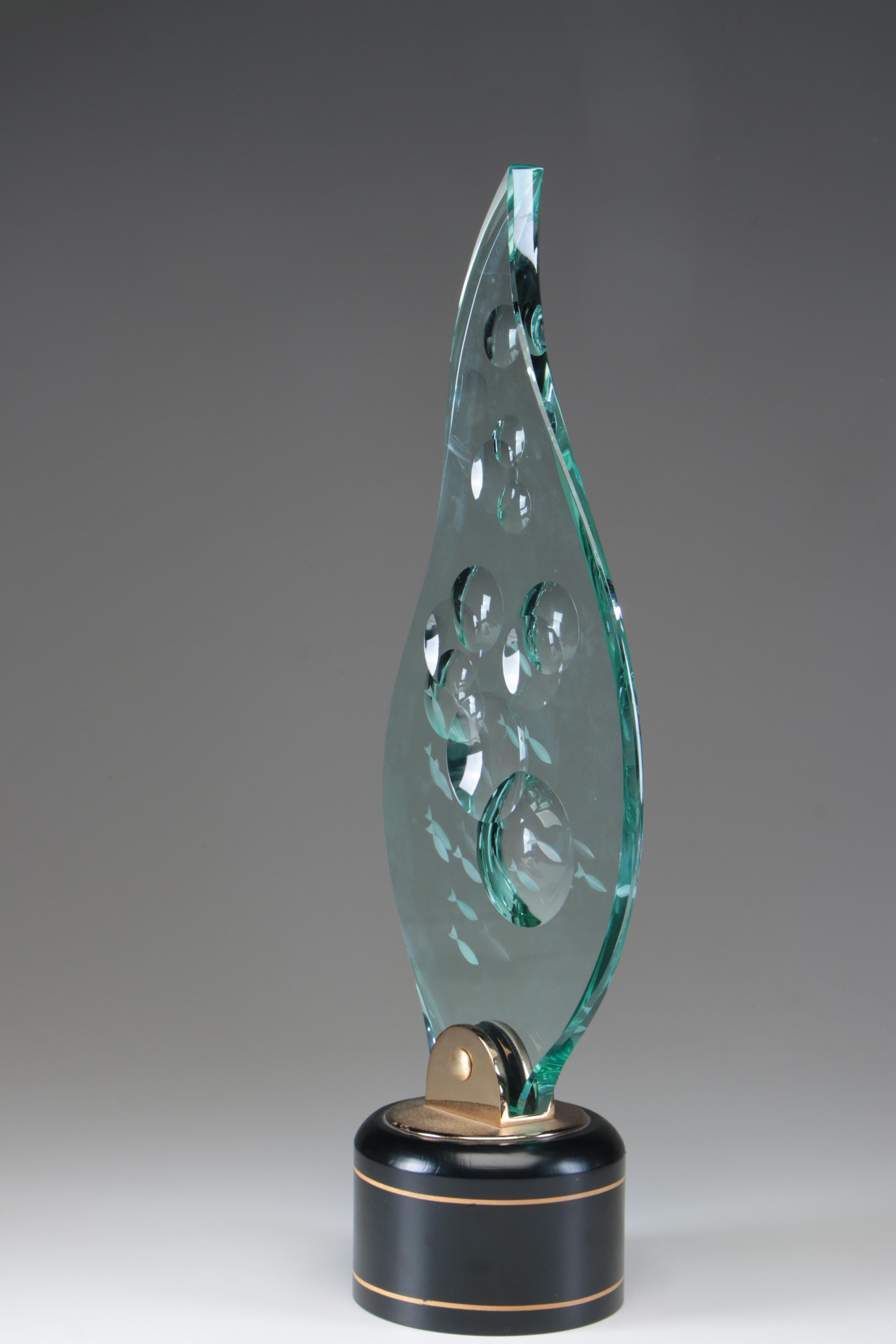Bijan J. Bijan Glass Sculpture "Aquarama", 1987