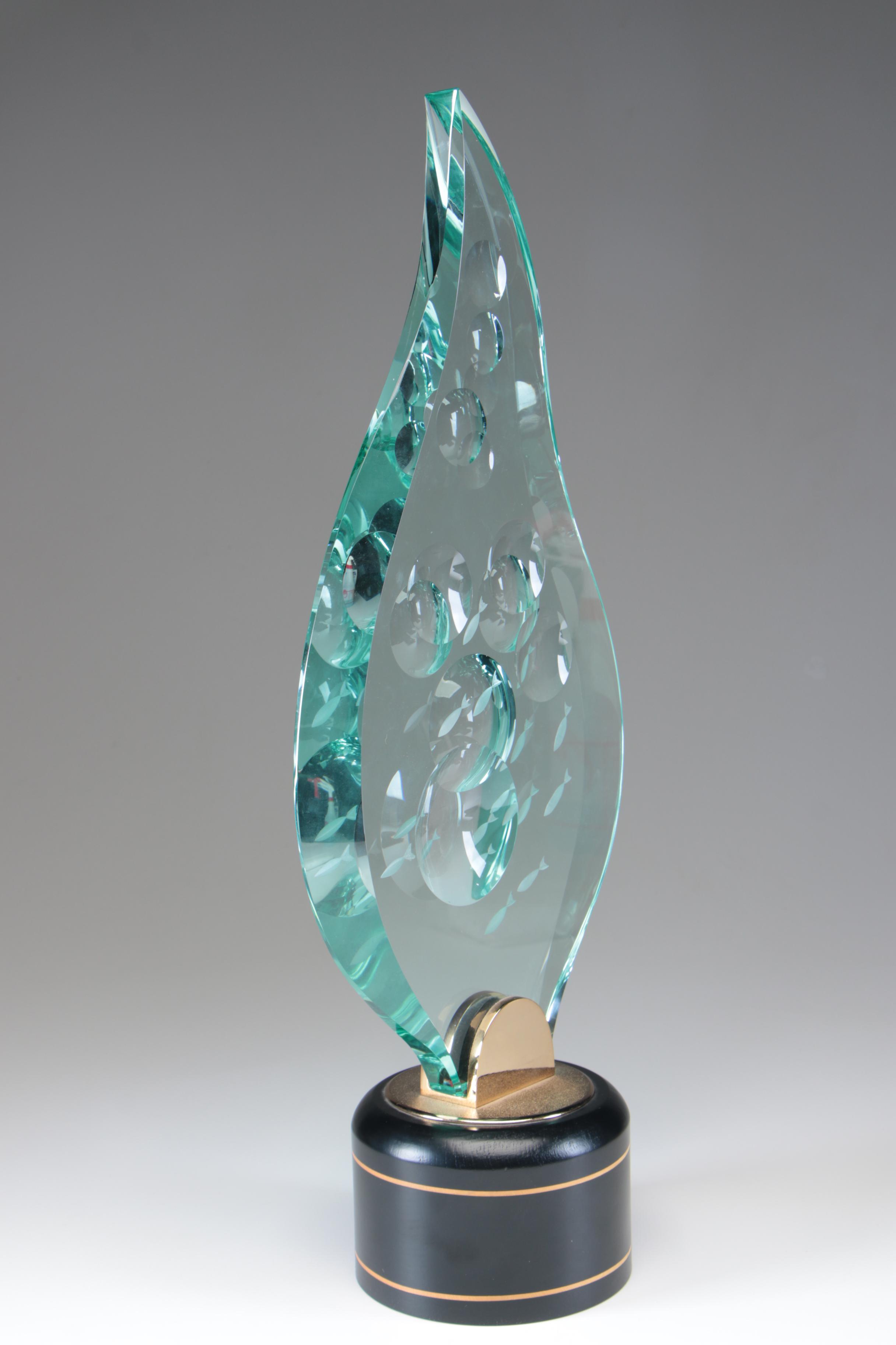 Bijan J. Bijan Glass Sculpture "Aquarama", 1987