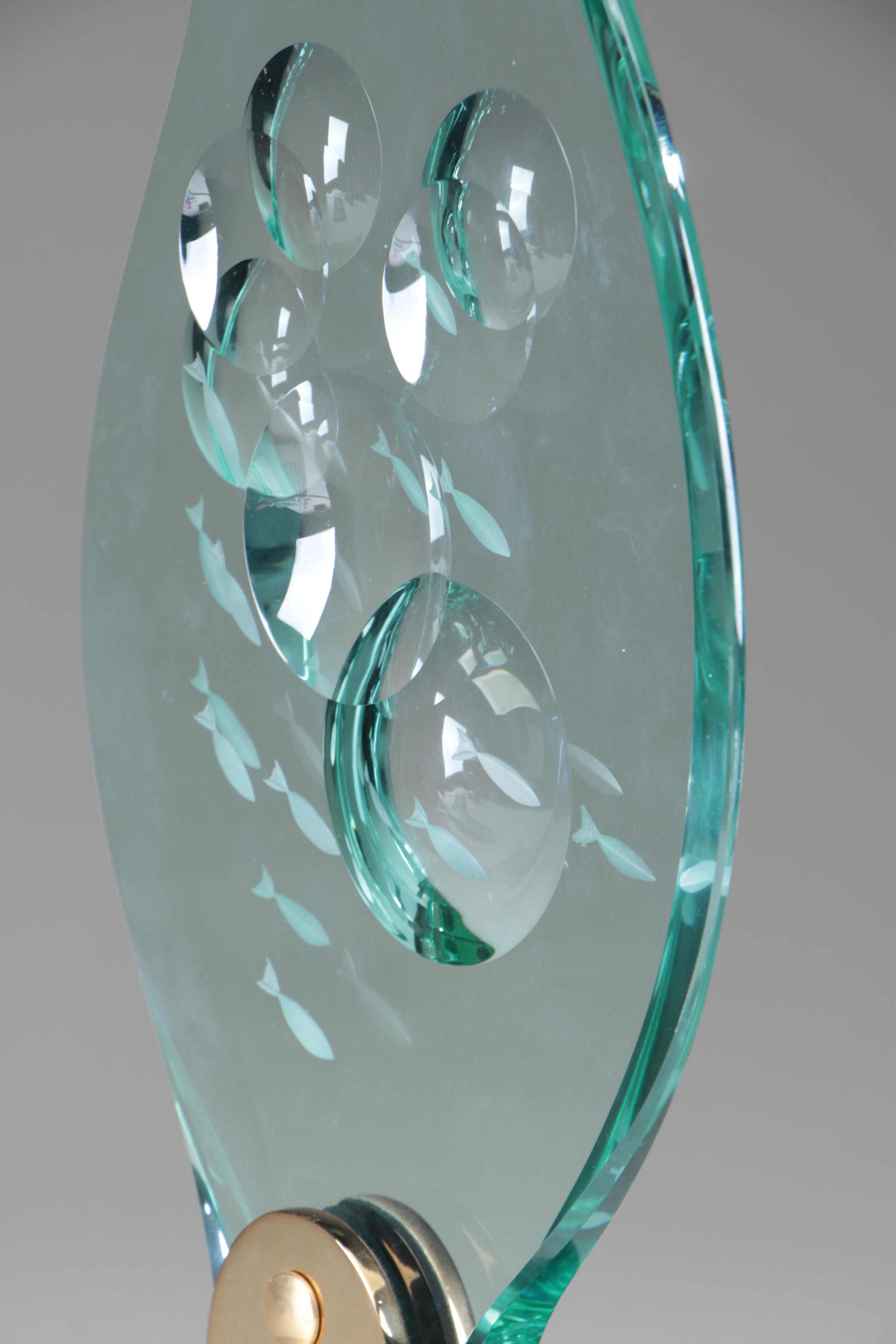 Bijan J. Bijan Glass Sculpture "Aquarama", 1987