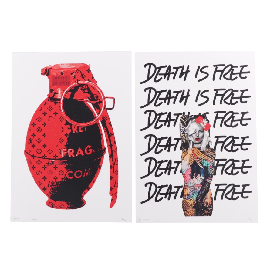 Death NYC Grenade and Death is Free Offset Prints