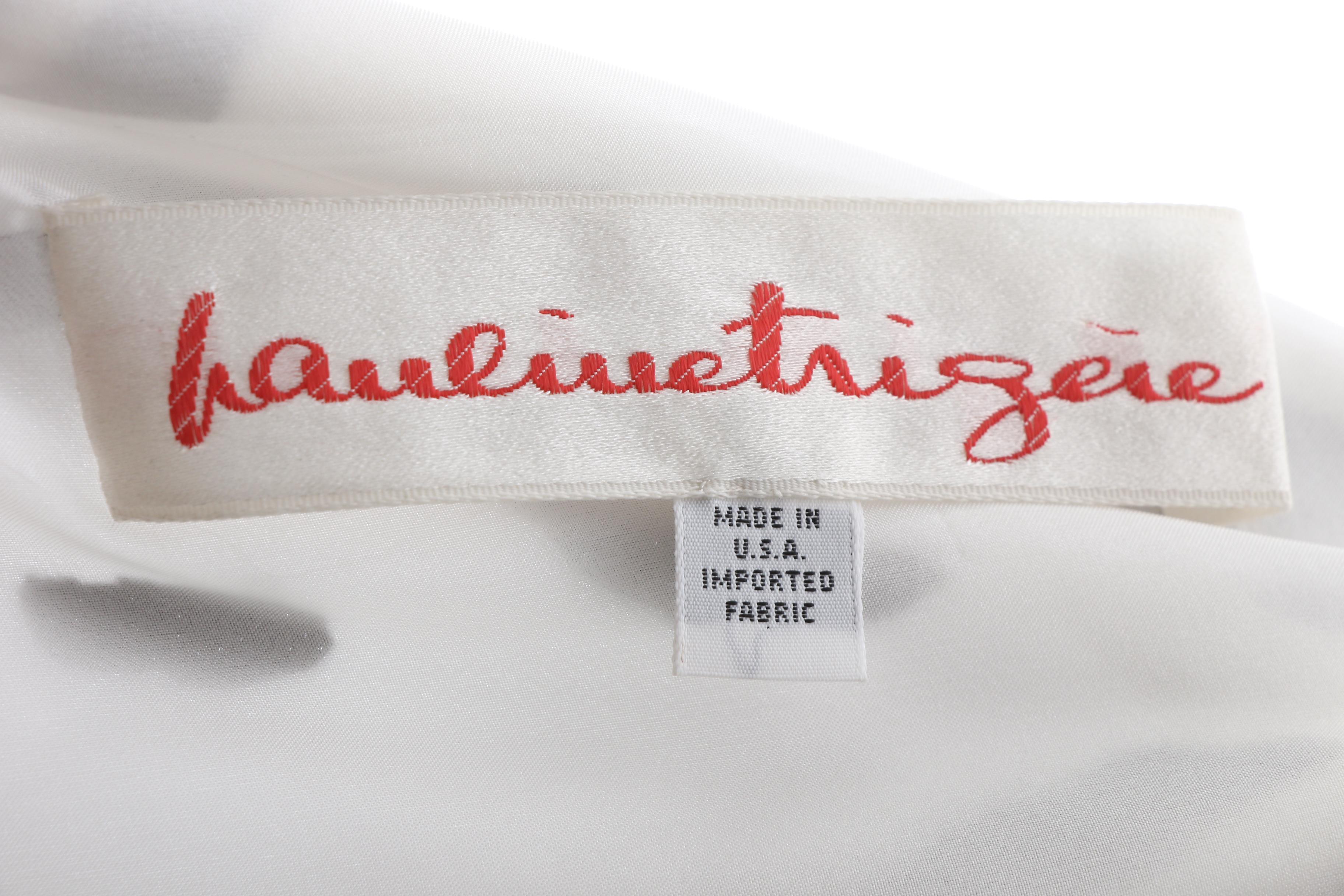 Pauline Trigère Black and White Abstract Print Silk Dress