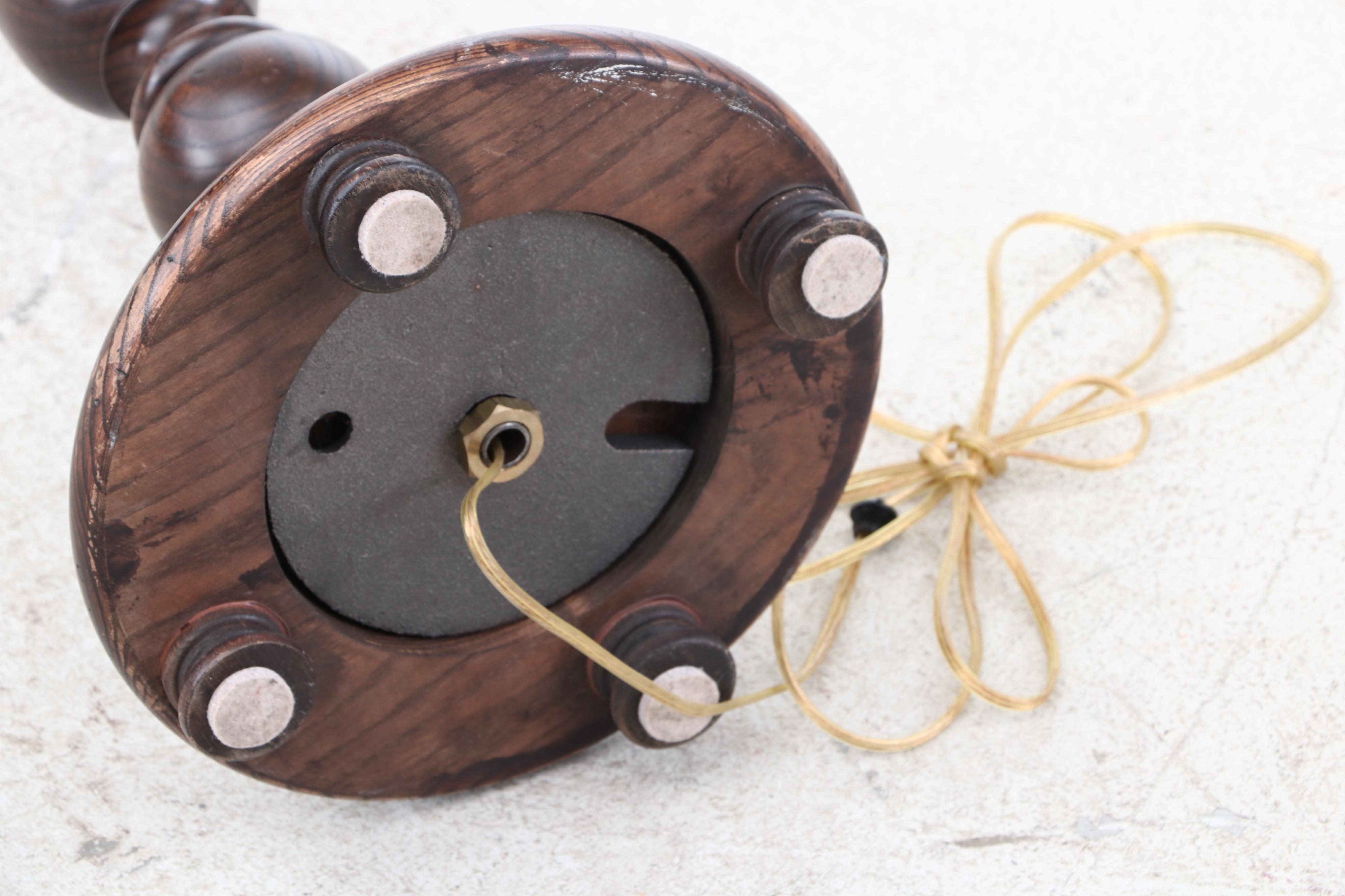 Frederick Cooper Turned Oak Floor Lamp, Late 20th Century
