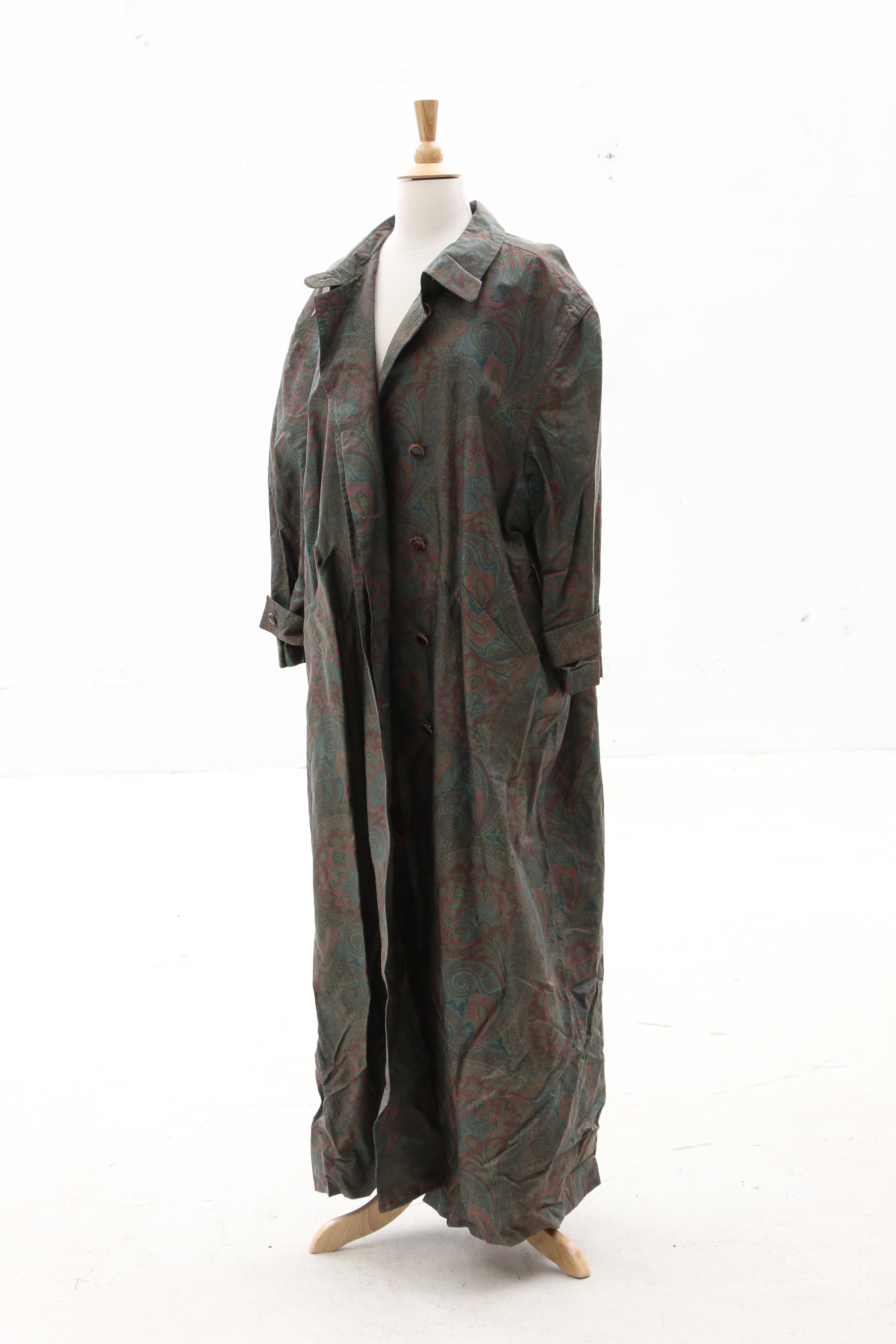 Yeohlee Green Cape and Helga Paisley Print Coat, Vintage