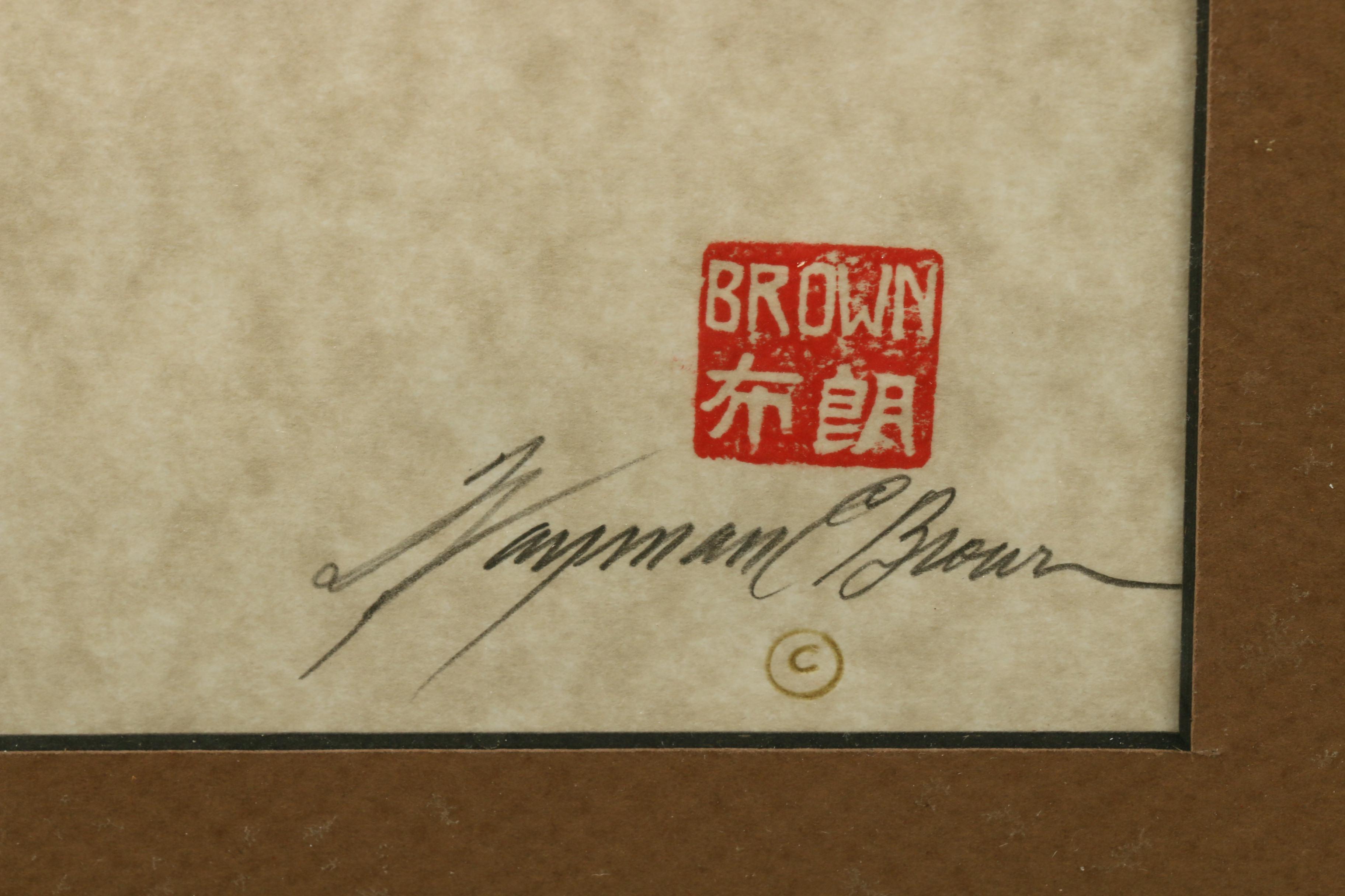 Waymon E. Brown Ink Drawing of Portrait