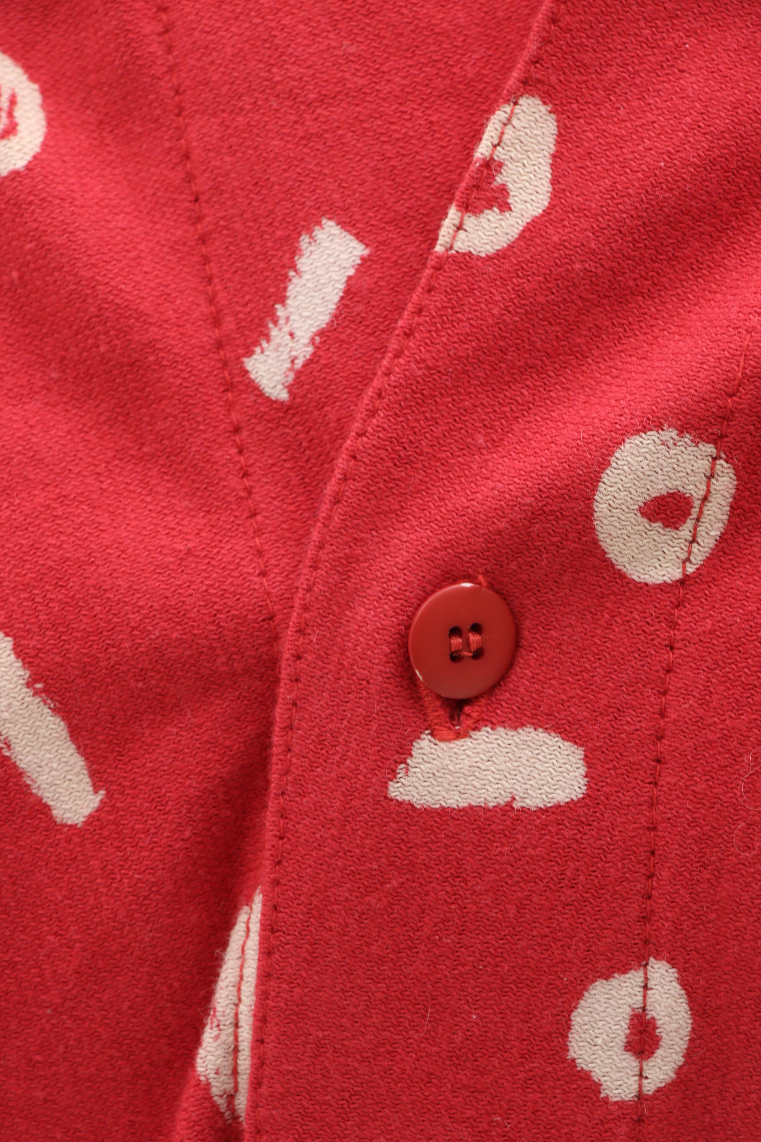 Issey Miyake Plantation Geometric Print Red Jumpsuit