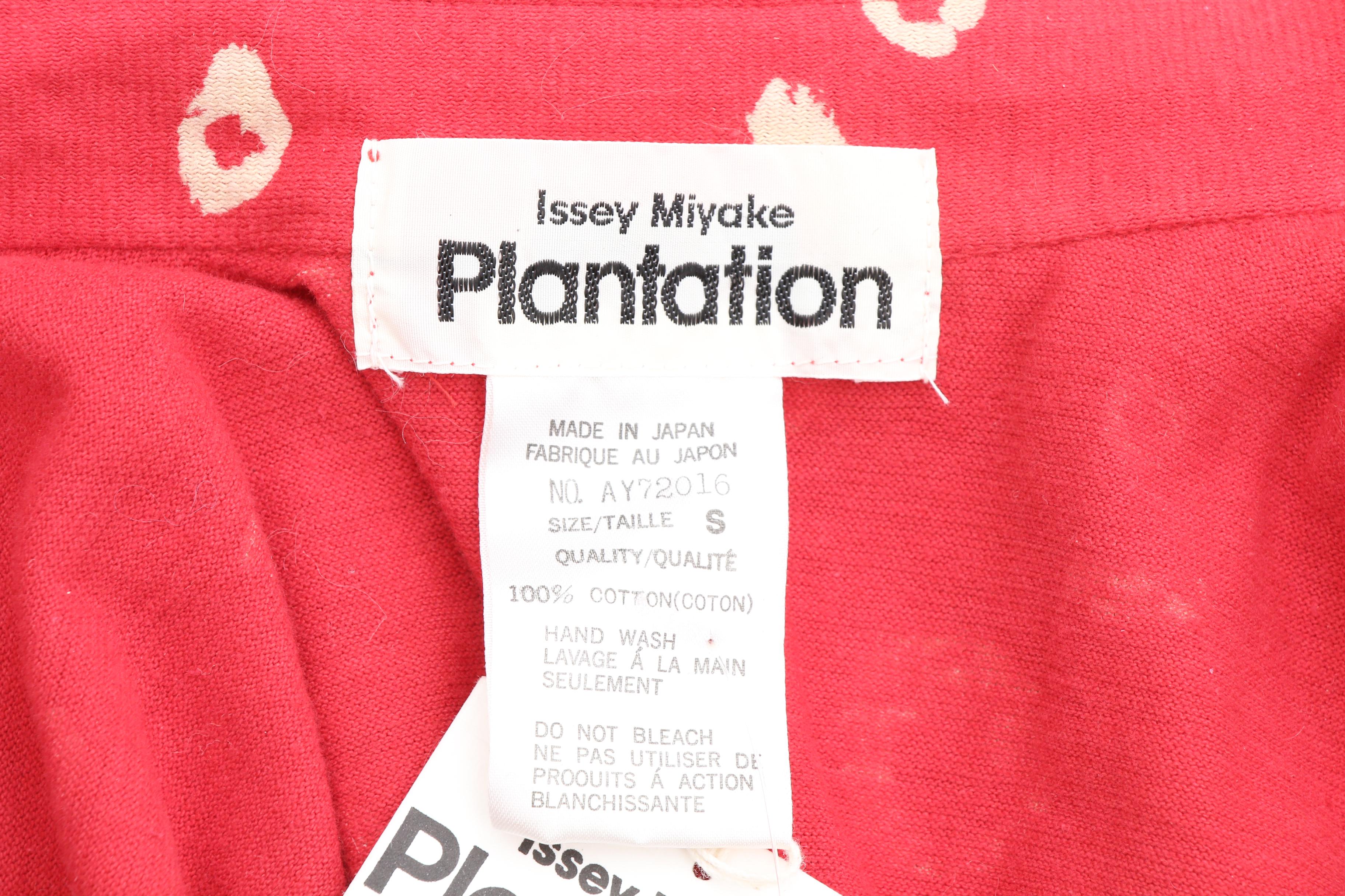 Issey Miyake Plantation Geometric Print Red Jumpsuit