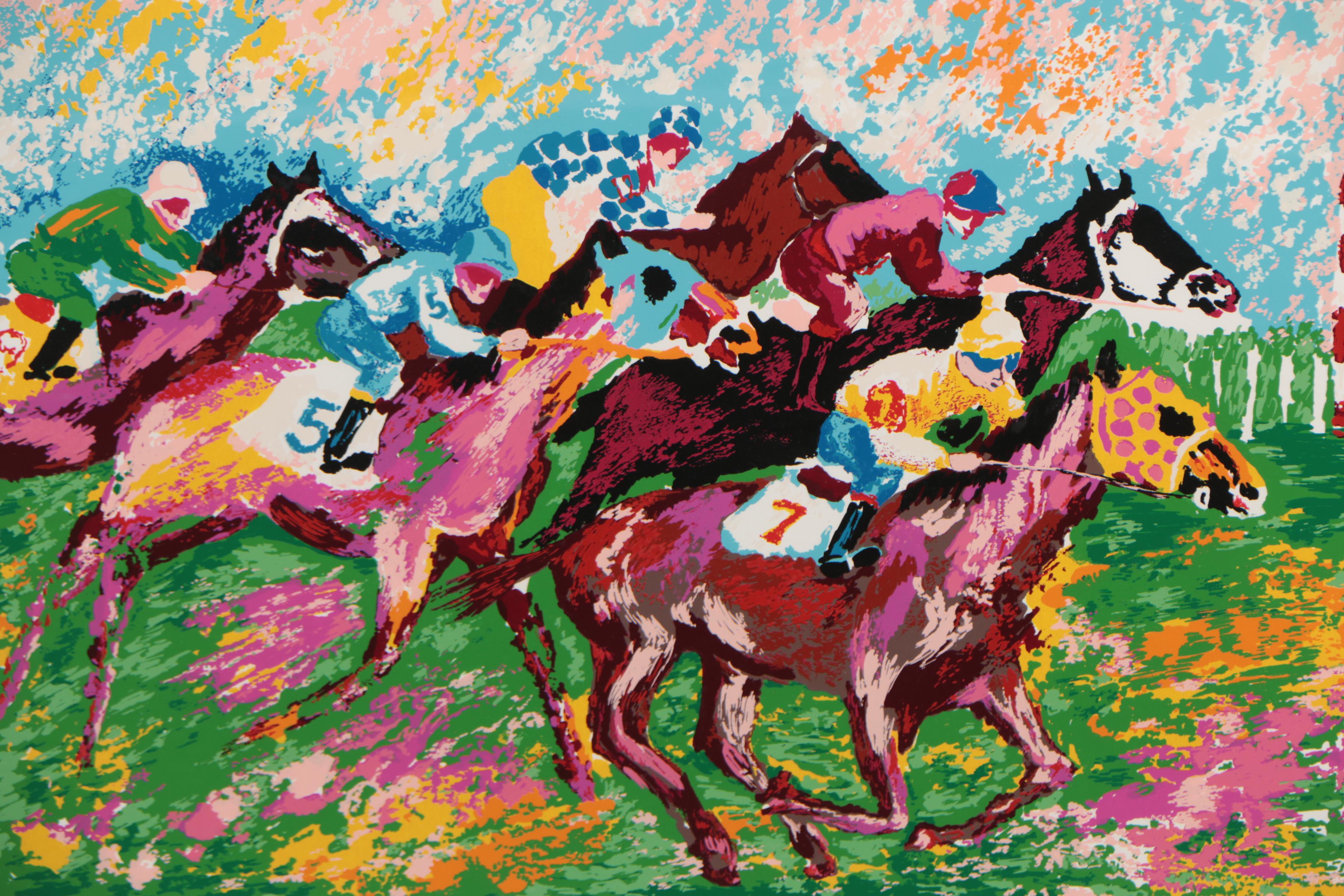 Isac Goody Serigraph "Horse Race"
