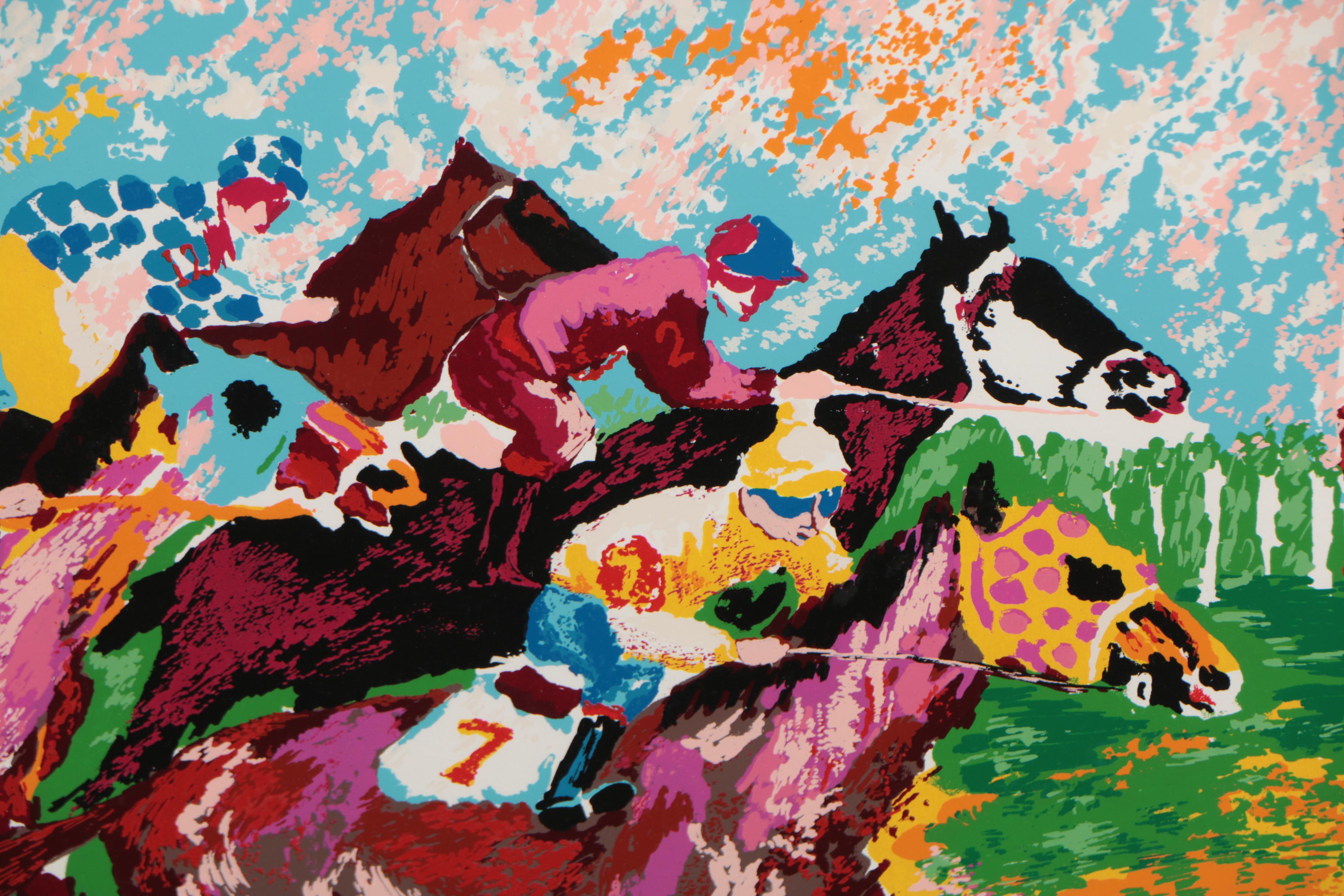 Isac Goody Serigraph "Horse Race"