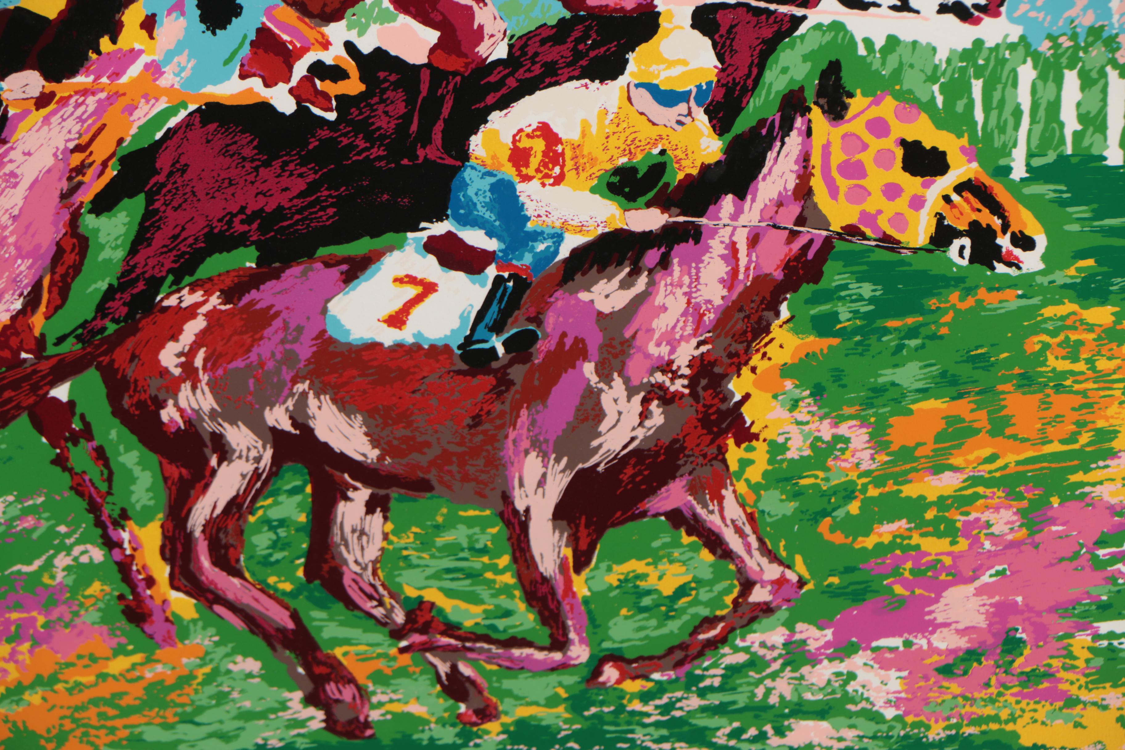 Isac Goody Serigraph "Horse Race"