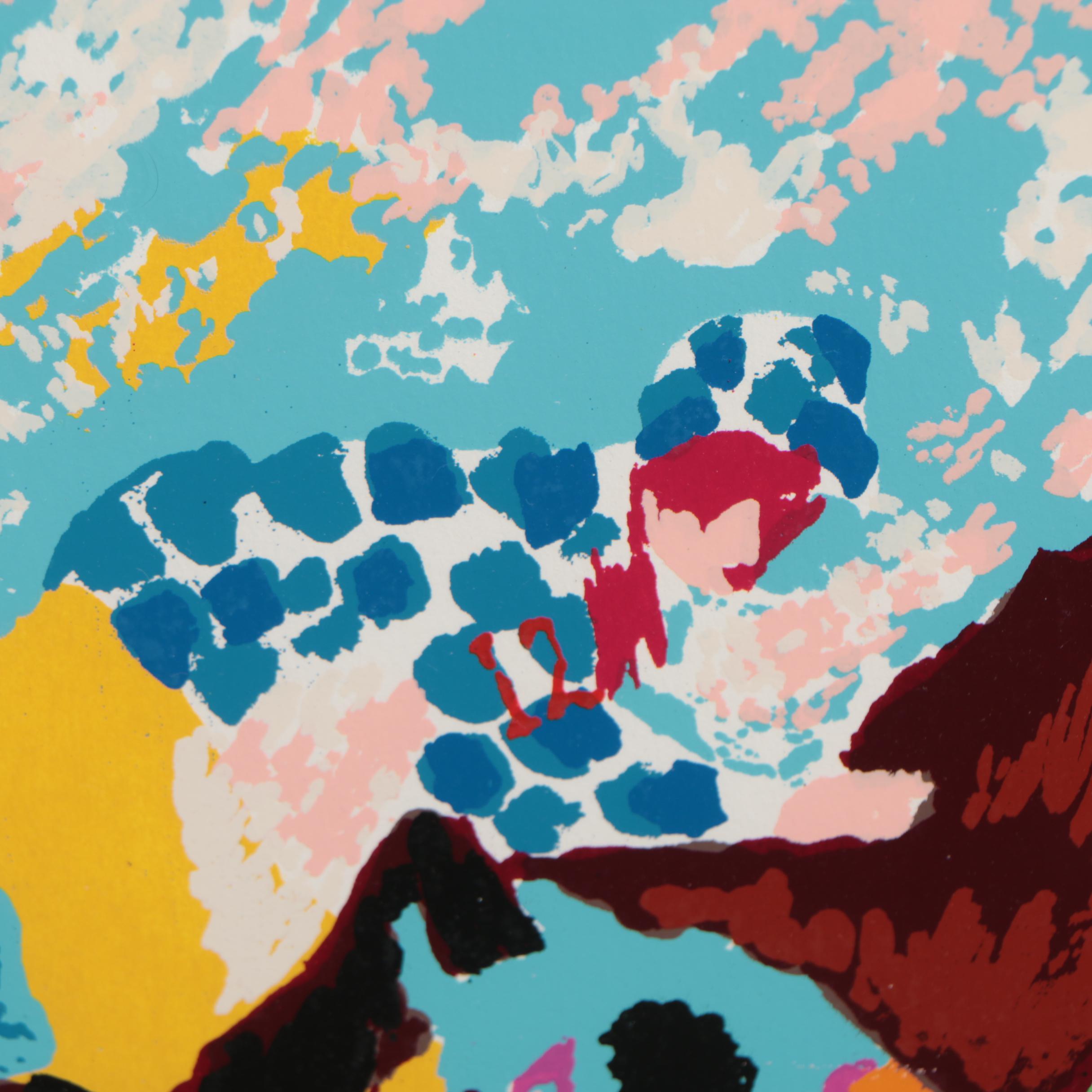 Isac Goody Serigraph "Horse Race"