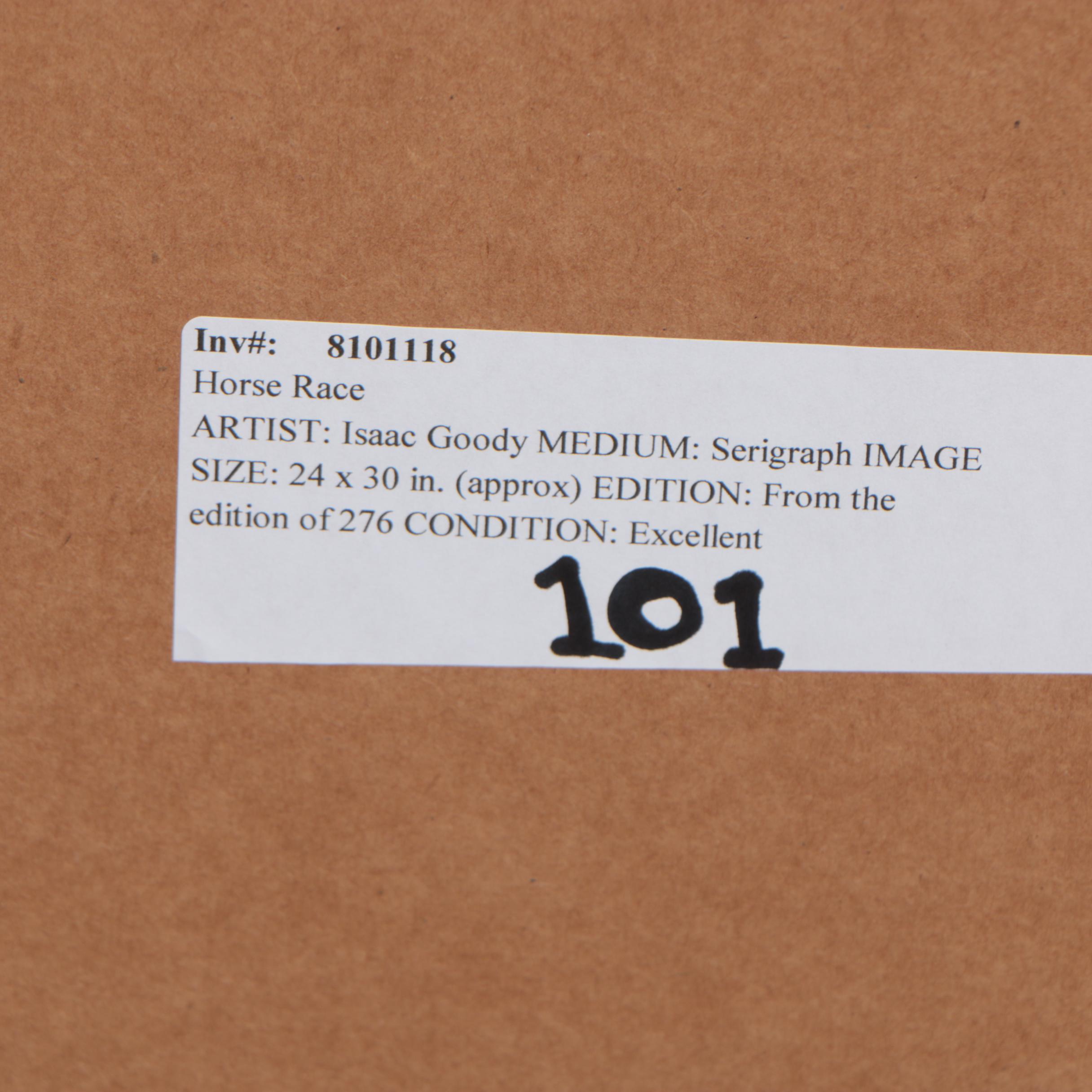 Isac Goody Serigraph "Horse Race"