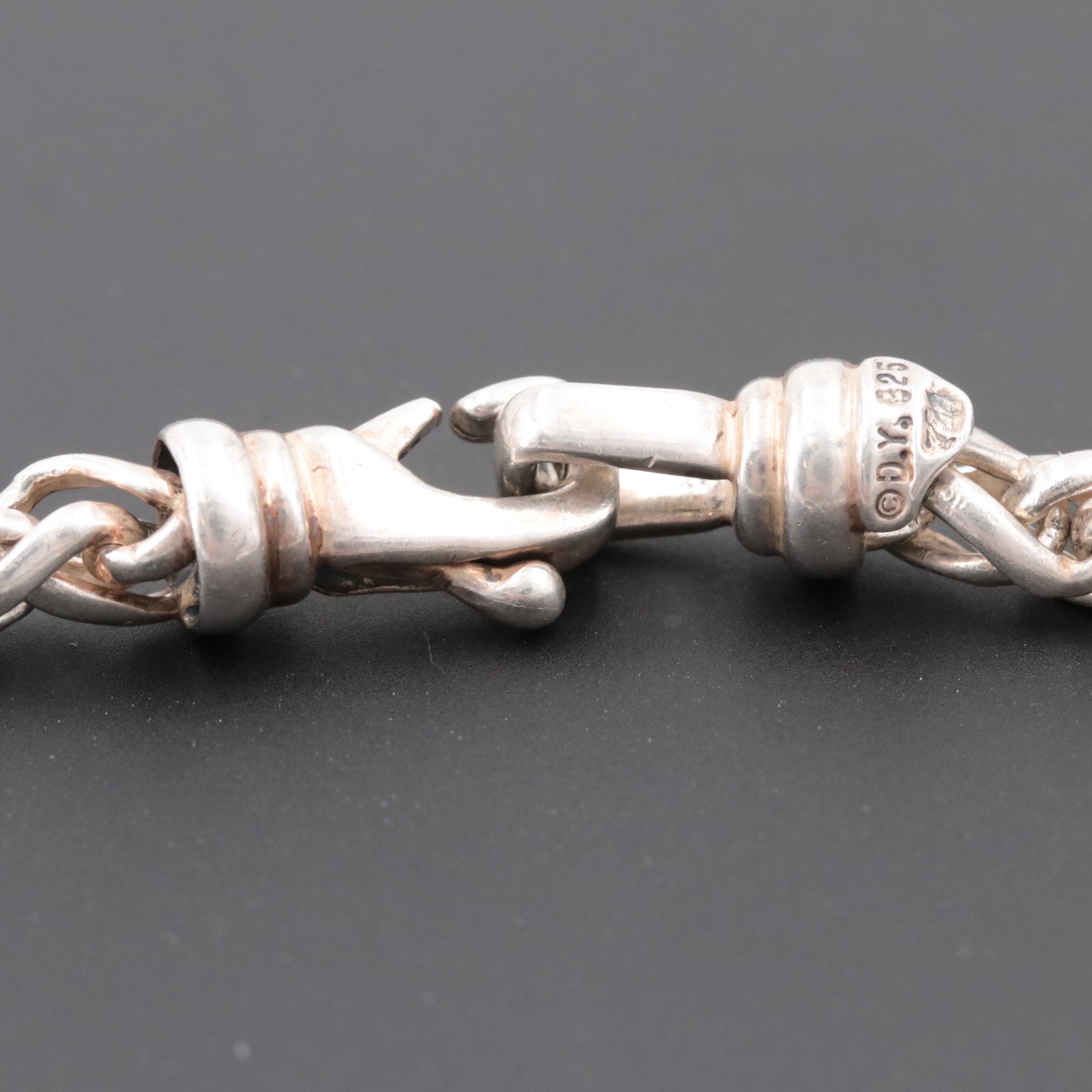 David Yurman Sterling Silver Diamond Quatrefoil Lariat Necklace