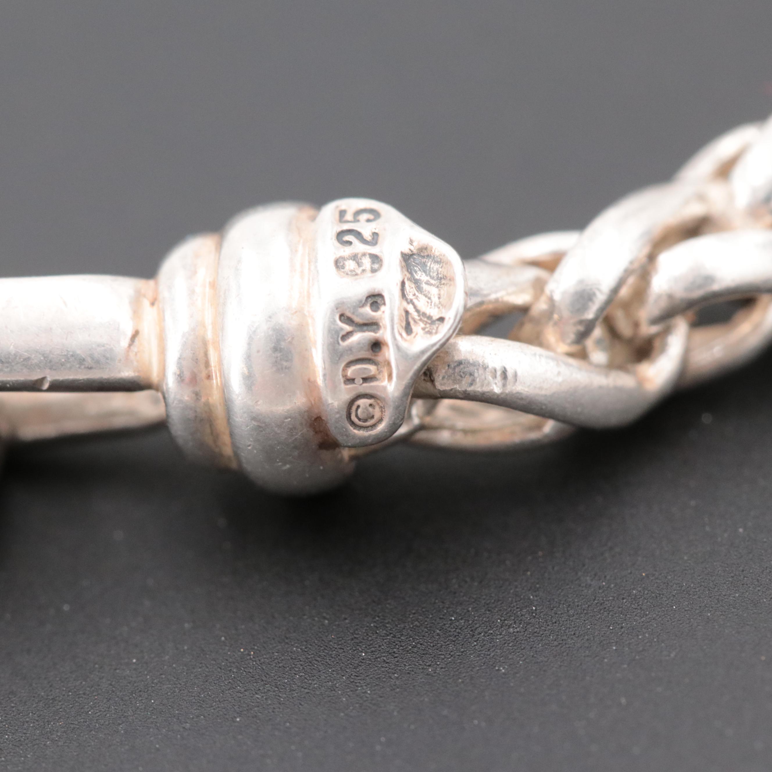 David Yurman Sterling Silver Diamond Quatrefoil Lariat Necklace