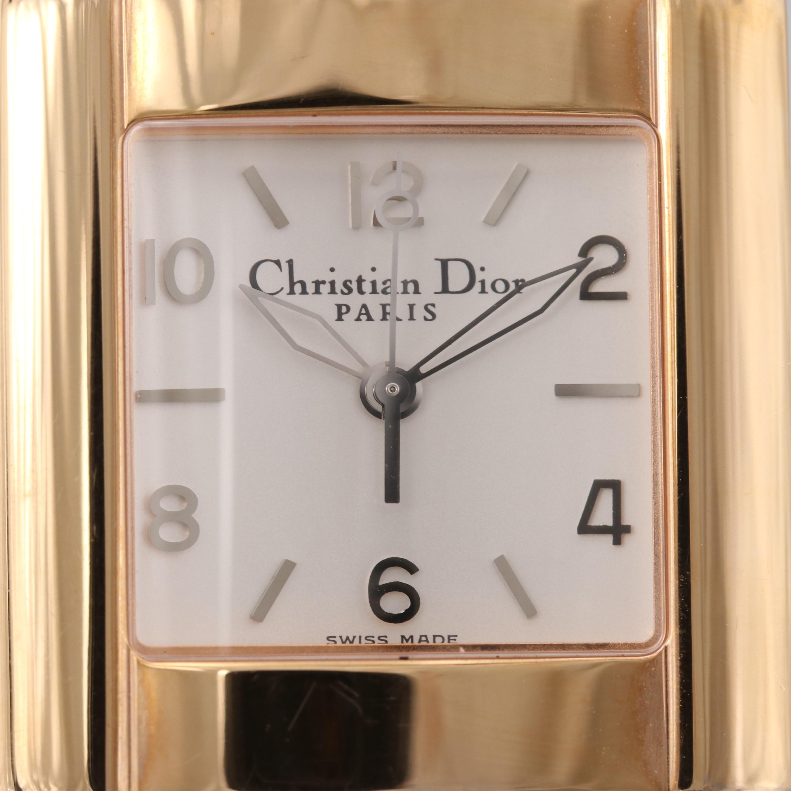 Christian Dior Gold Tone Square Watch