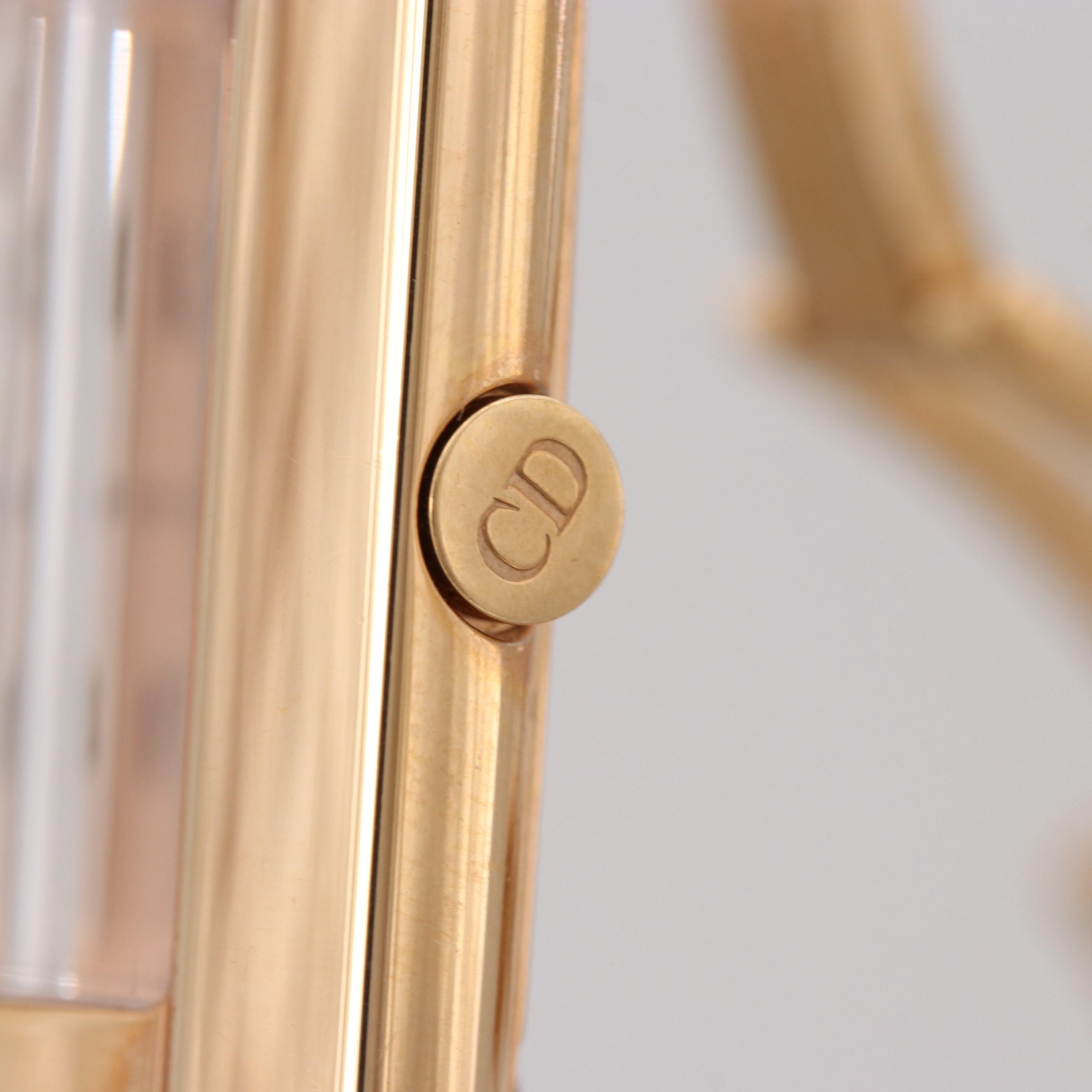 Christian Dior Gold Tone Square Watch