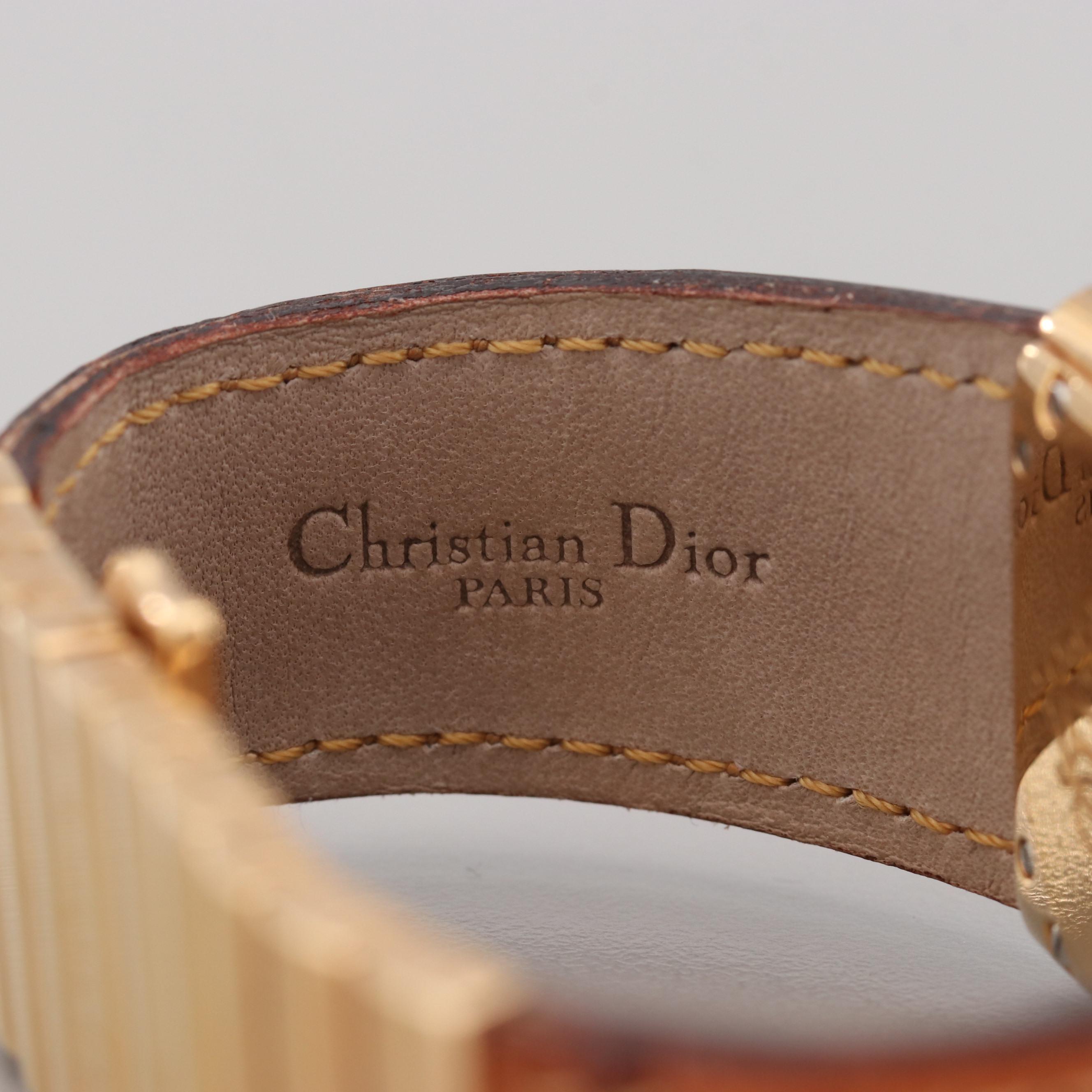 Christian Dior Gold Tone Square Watch