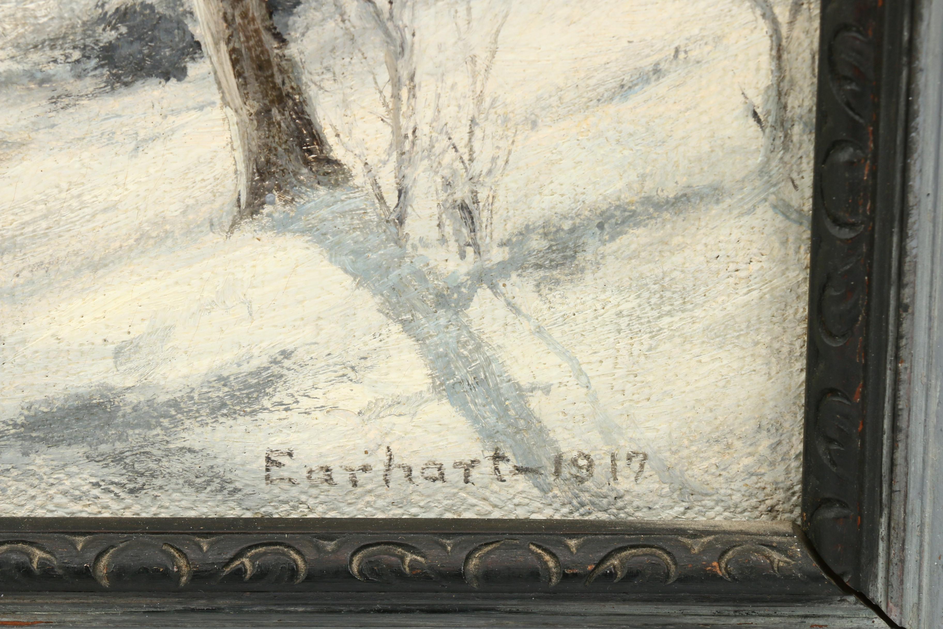John Earhart Landscape Oil Painting of Winter Scene