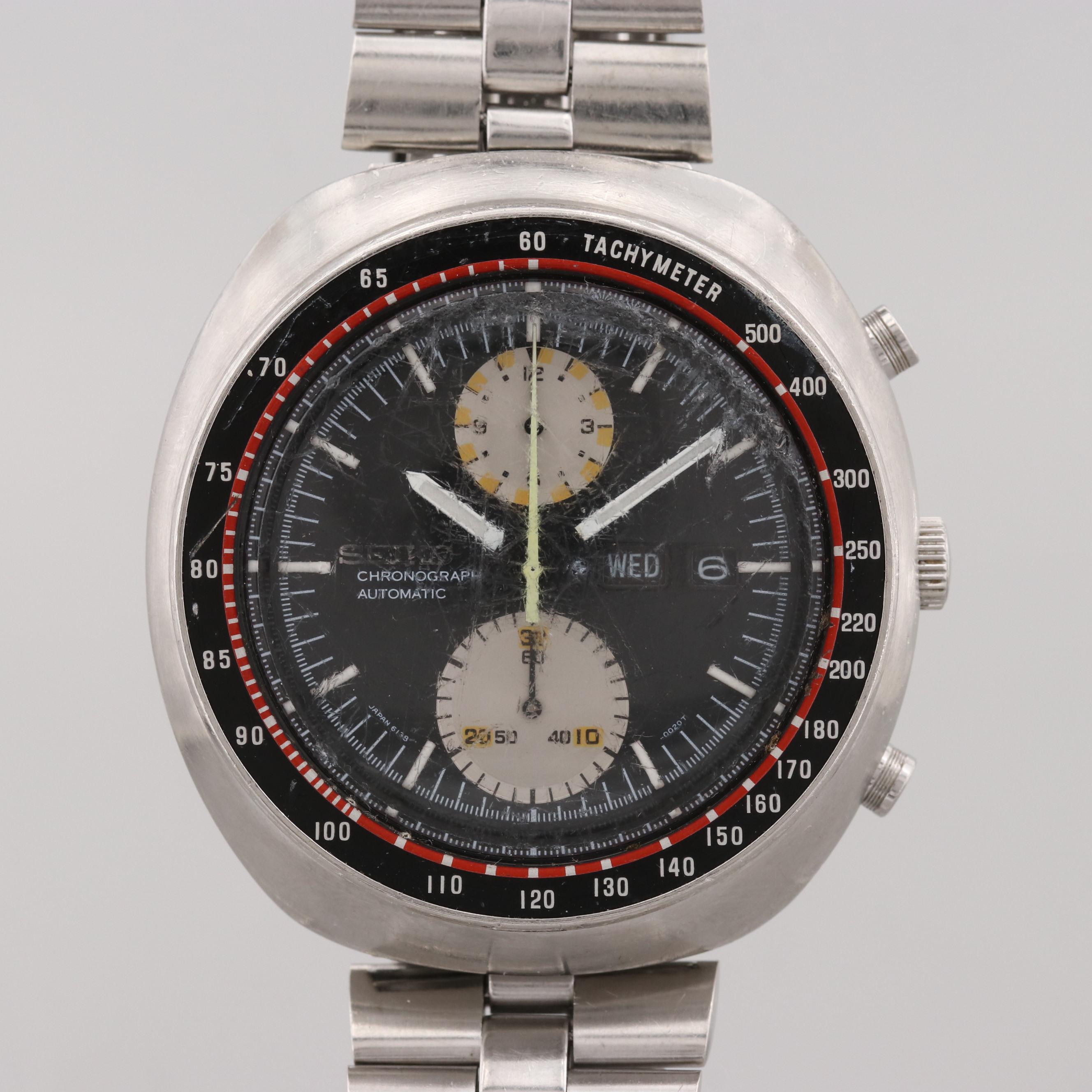 Vintage Seiko 6138-0017 "UFO" Stainless Steel Automatic Chronograph Watch