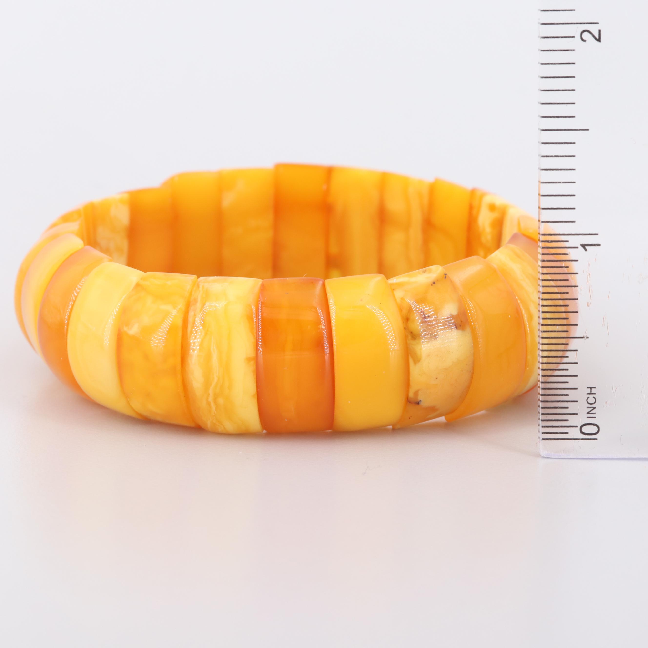 Mutton Fat Amber Expandable Bracelet