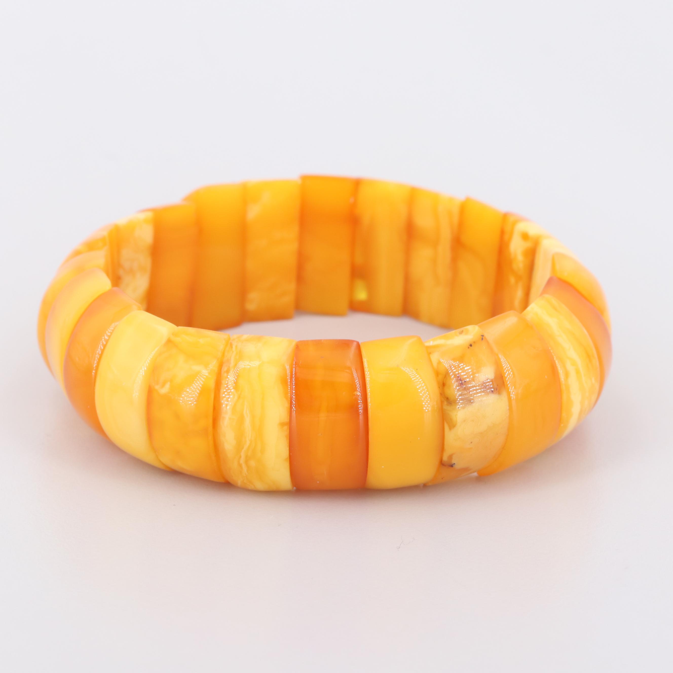 Mutton Fat Amber Expandable Bracelet