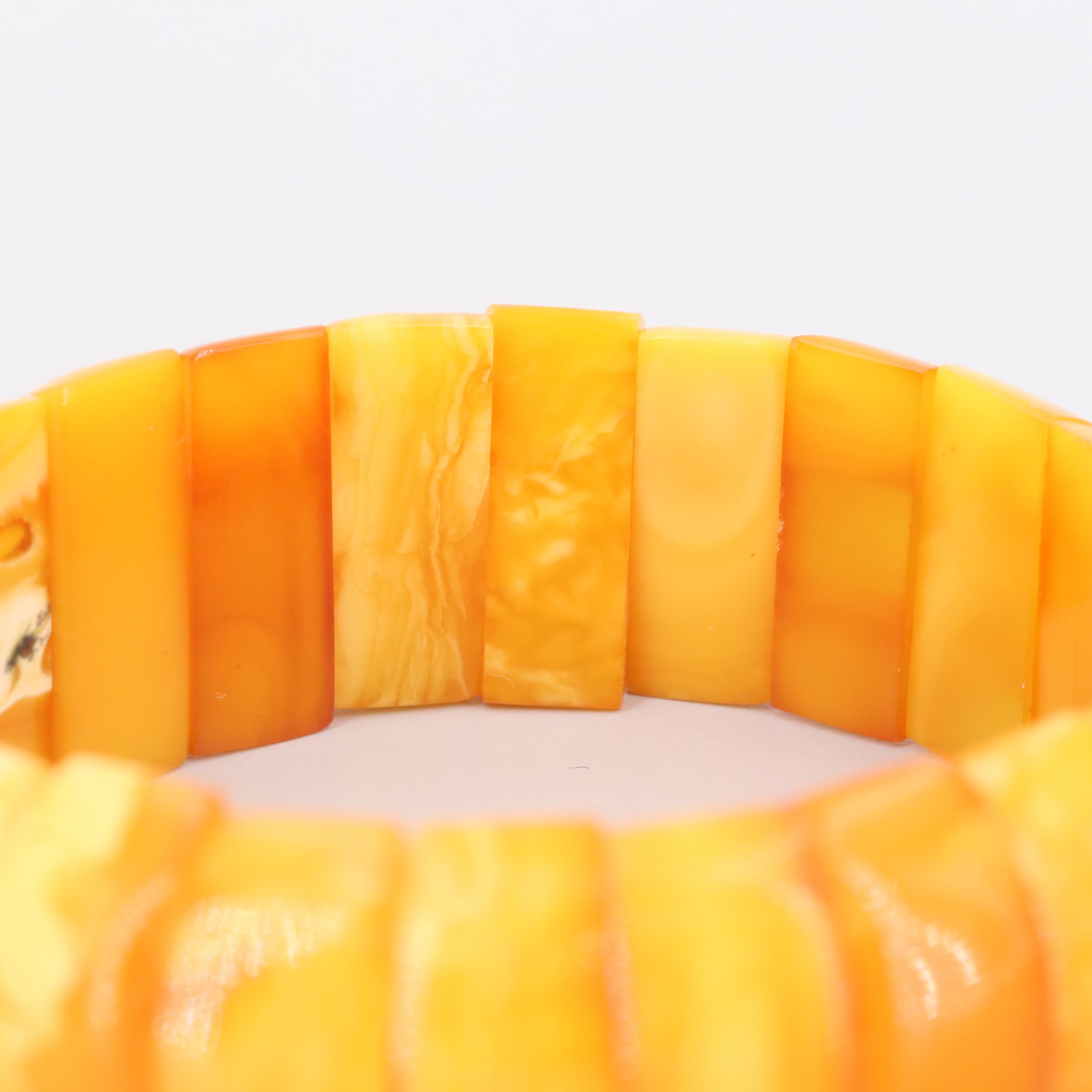 Mutton Fat Amber Expandable Bracelet
