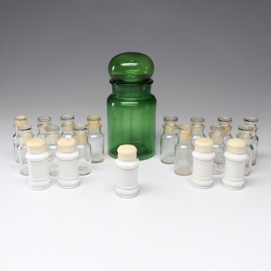 Vintage Glass Apothecary, Spice, and Food Storage Jars