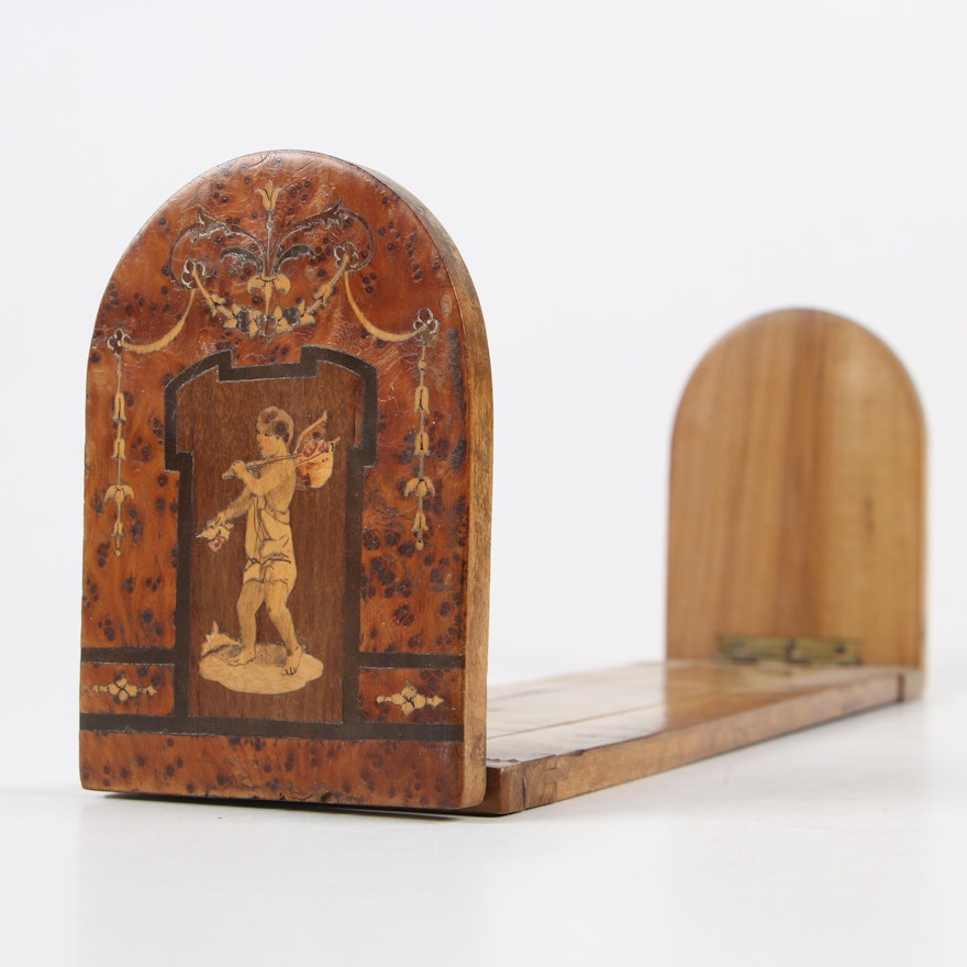 Tulipwood, Burl, and Marquetry Expanding Book Slide, Early 20th Century