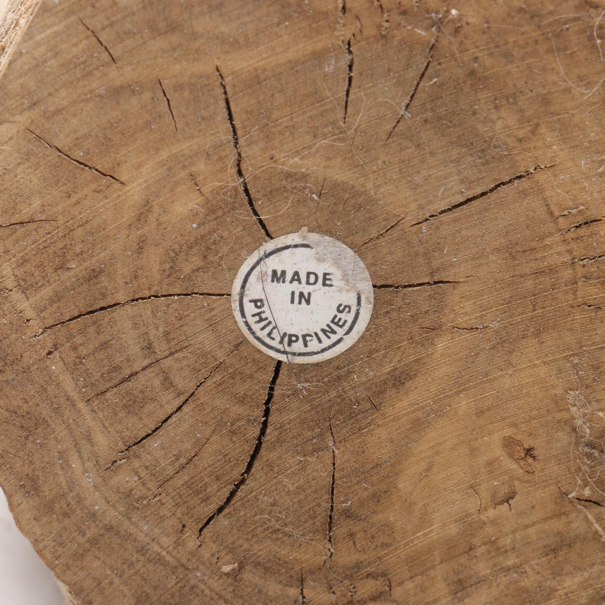 Carved Wood Heron Sculpture