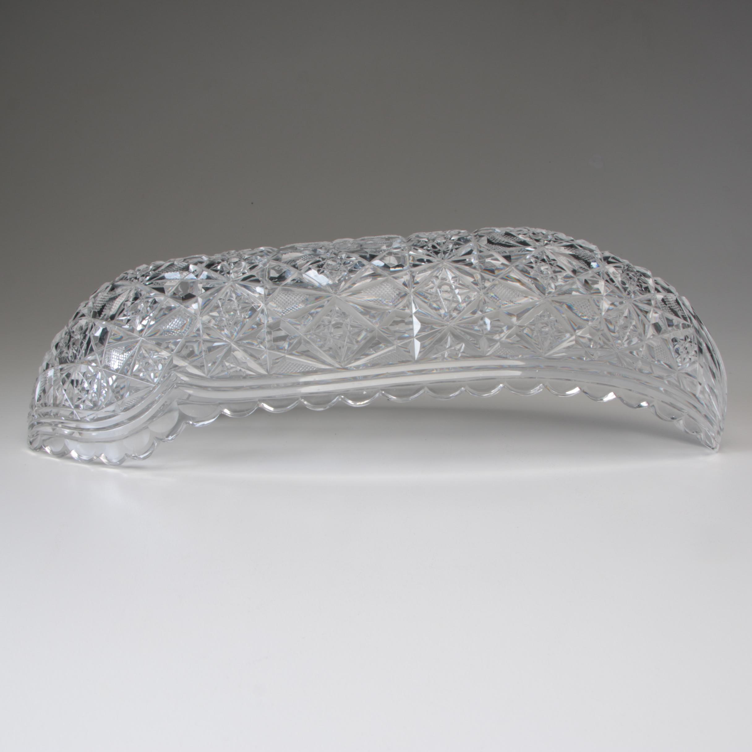 American Brilliant Cut Glass Canoe-Shaped Bowl, Late 19th/Early 20th Century