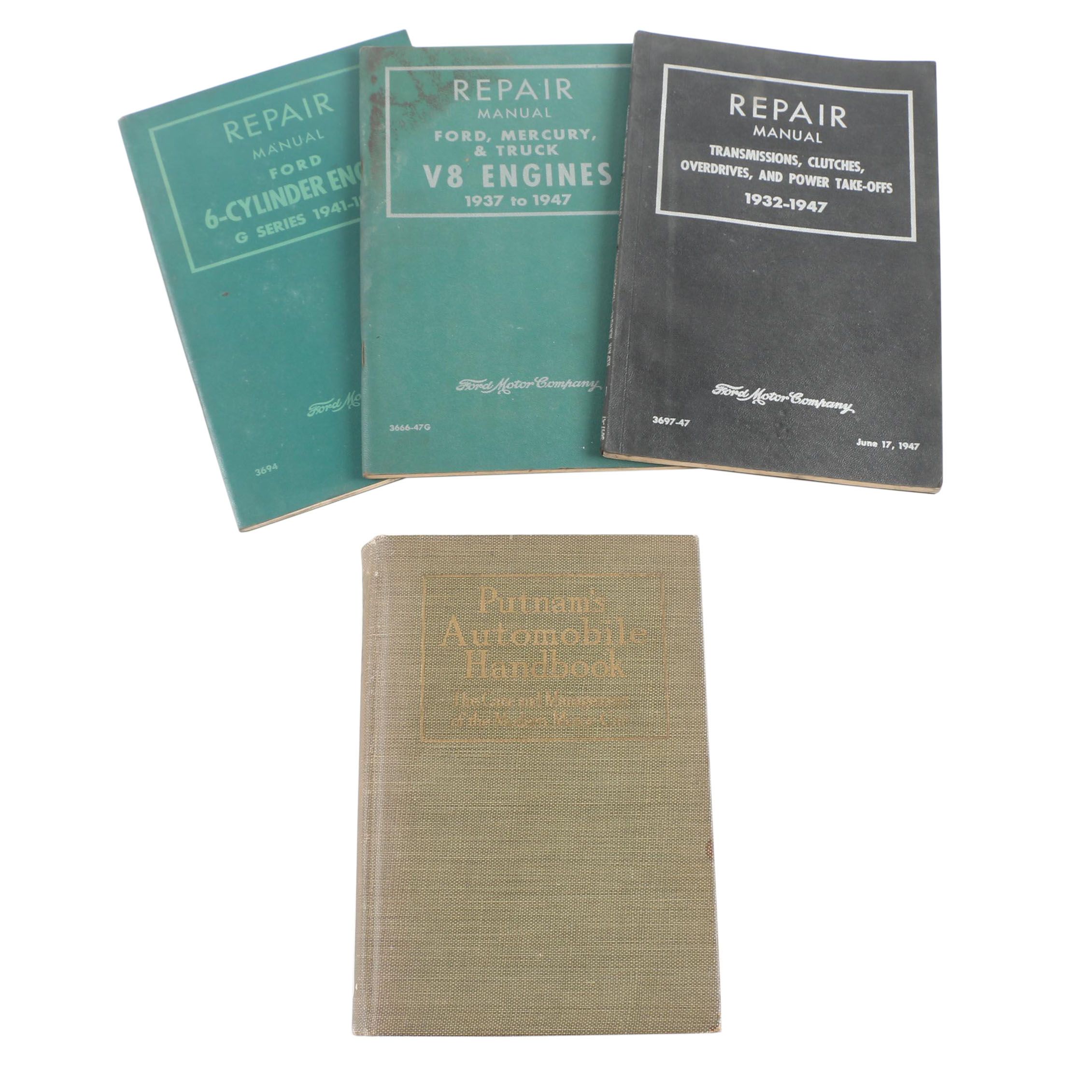 1918 "Putnam's Automobile Handbook" and Vintage Ford Motor Co. Repair Manuals