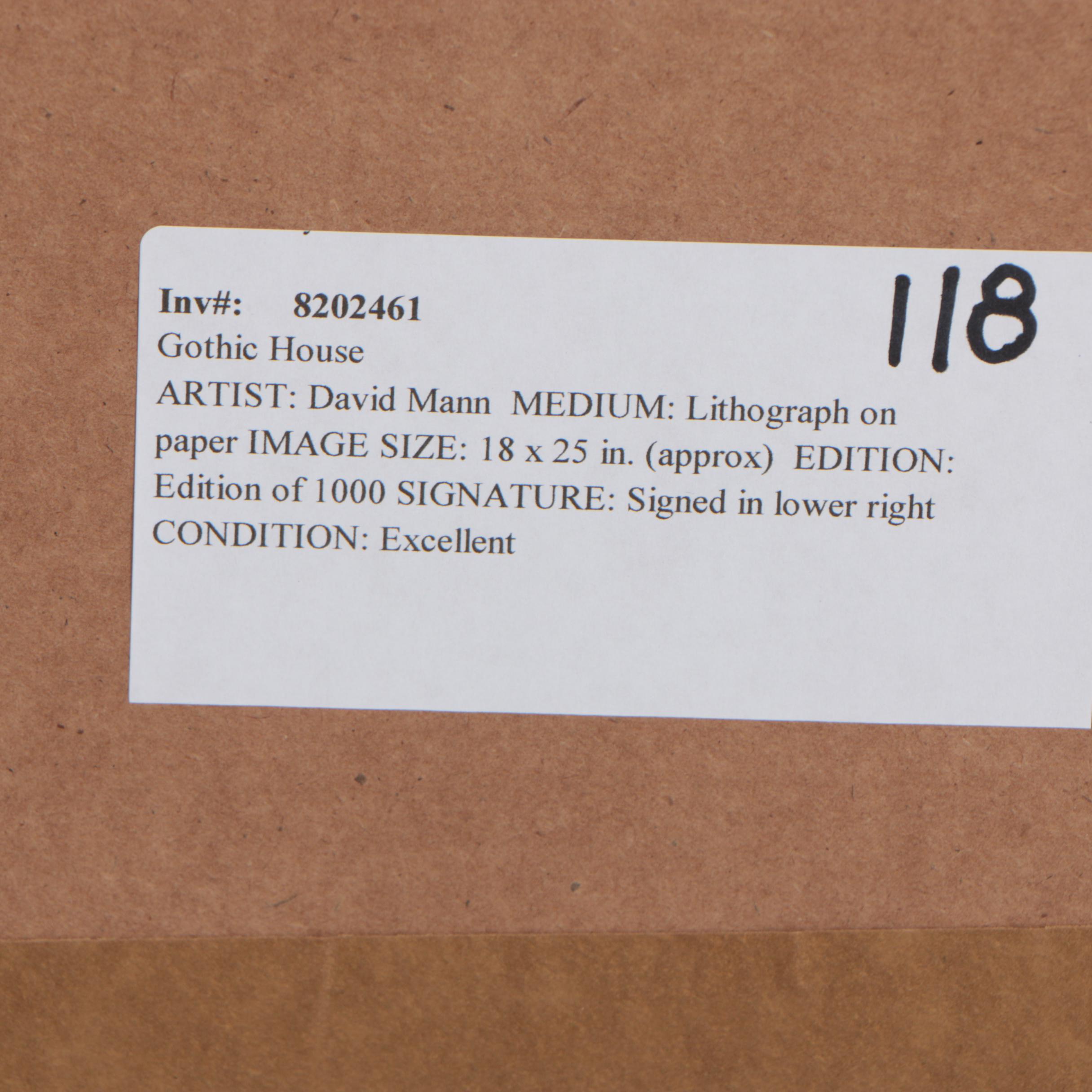 David Mann Offset Lithograph "Gothic House"