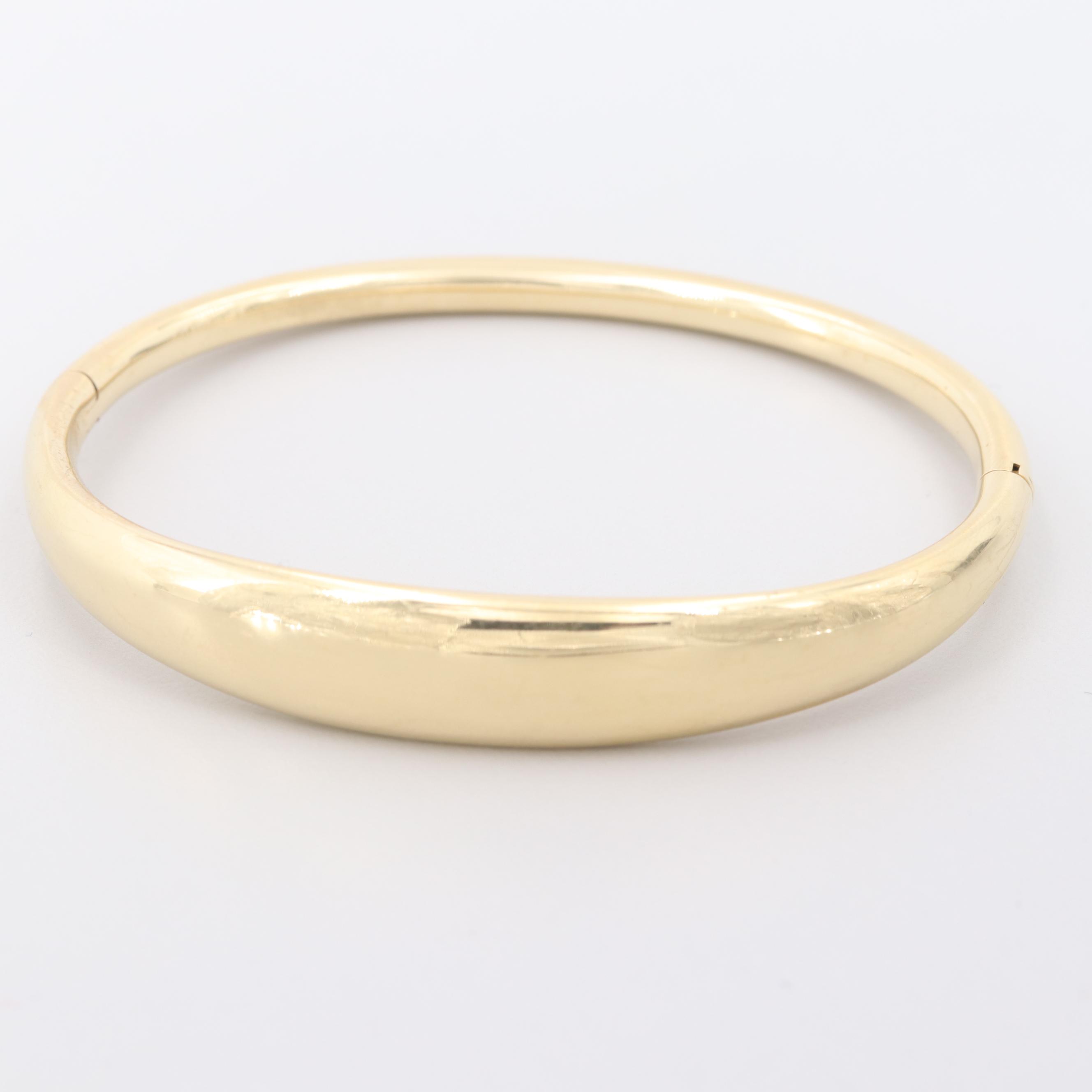 14K Yellow Gold Hinged Bangle Bracelet