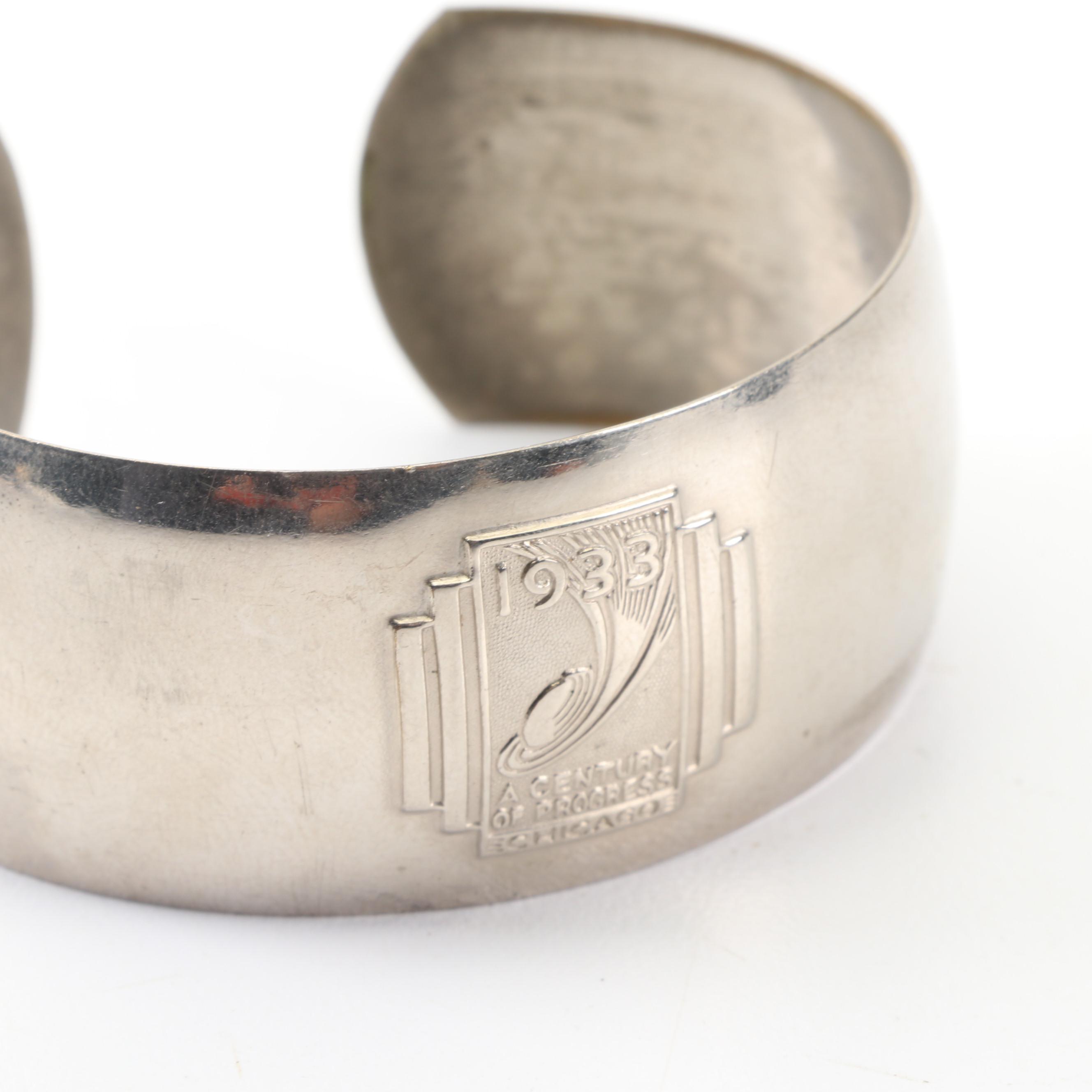 Silver-Tone Chicago World's Fair 1933-1934 Commemorative Bracelets