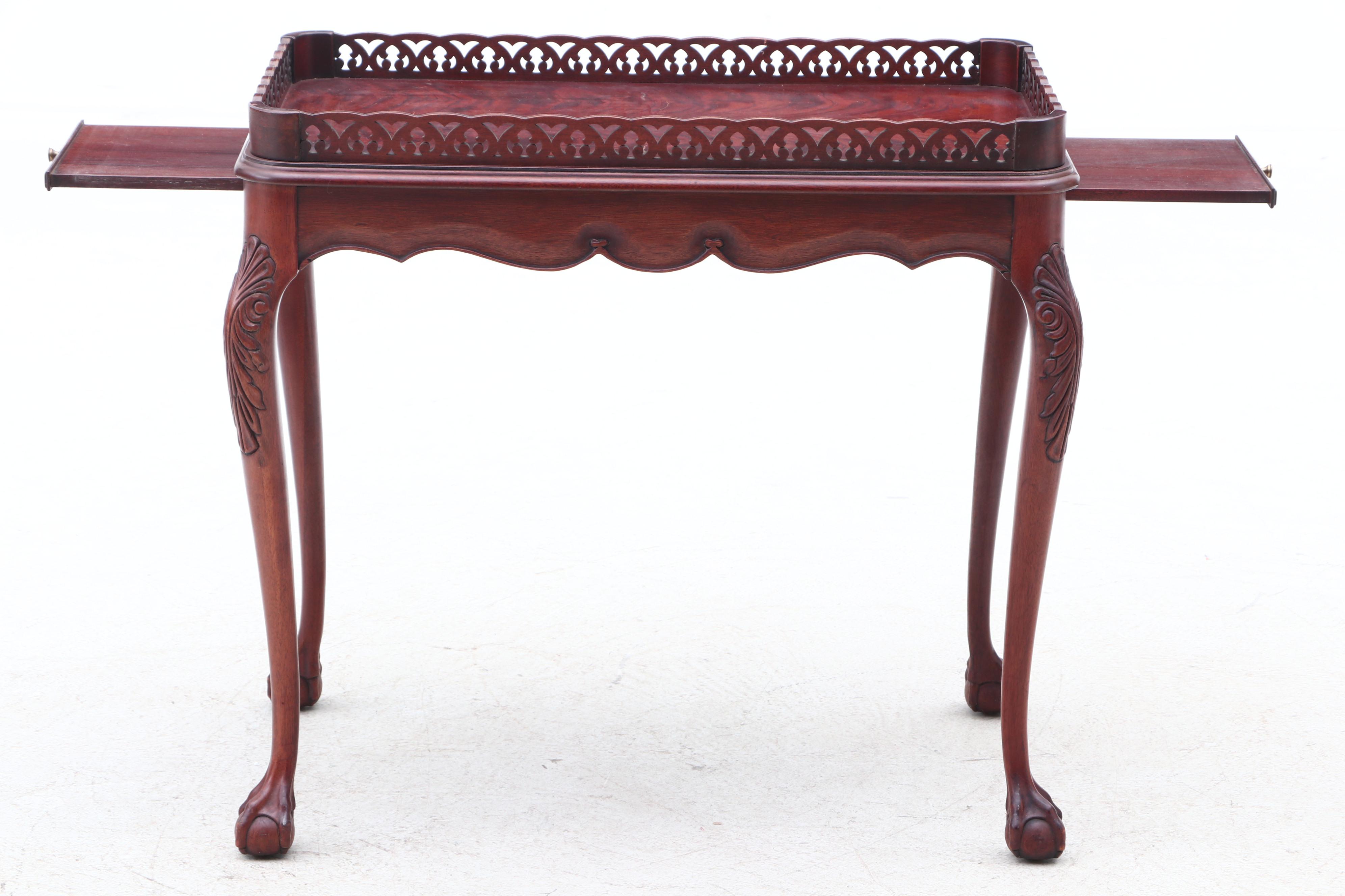 Chippendale Style Flame Mahogany Draw Leaf Table, 1930s