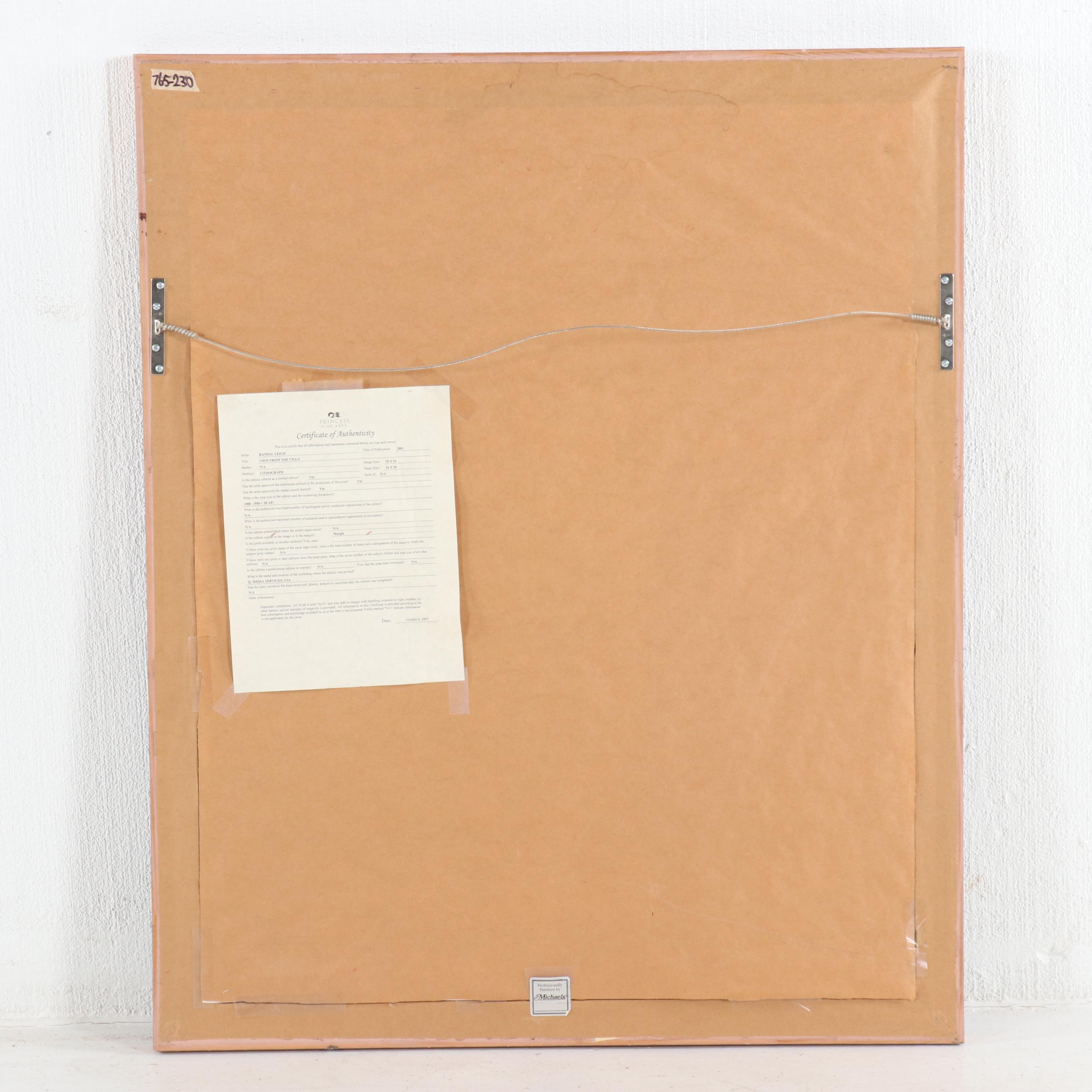 Randal Leigh Offset Lithograph "View from the Villa"