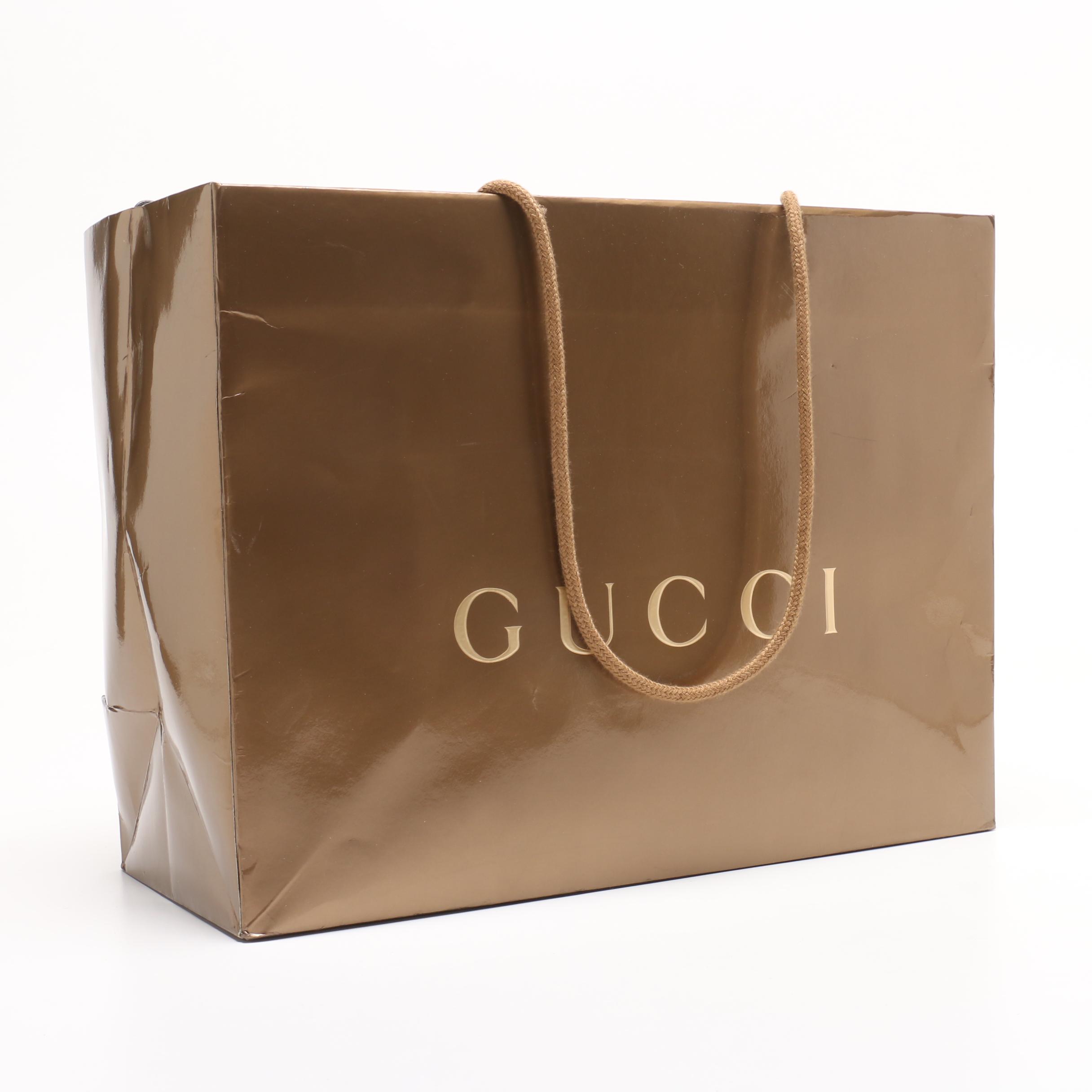Gucci Pineapple Print Canvas and Leather Boho Bag