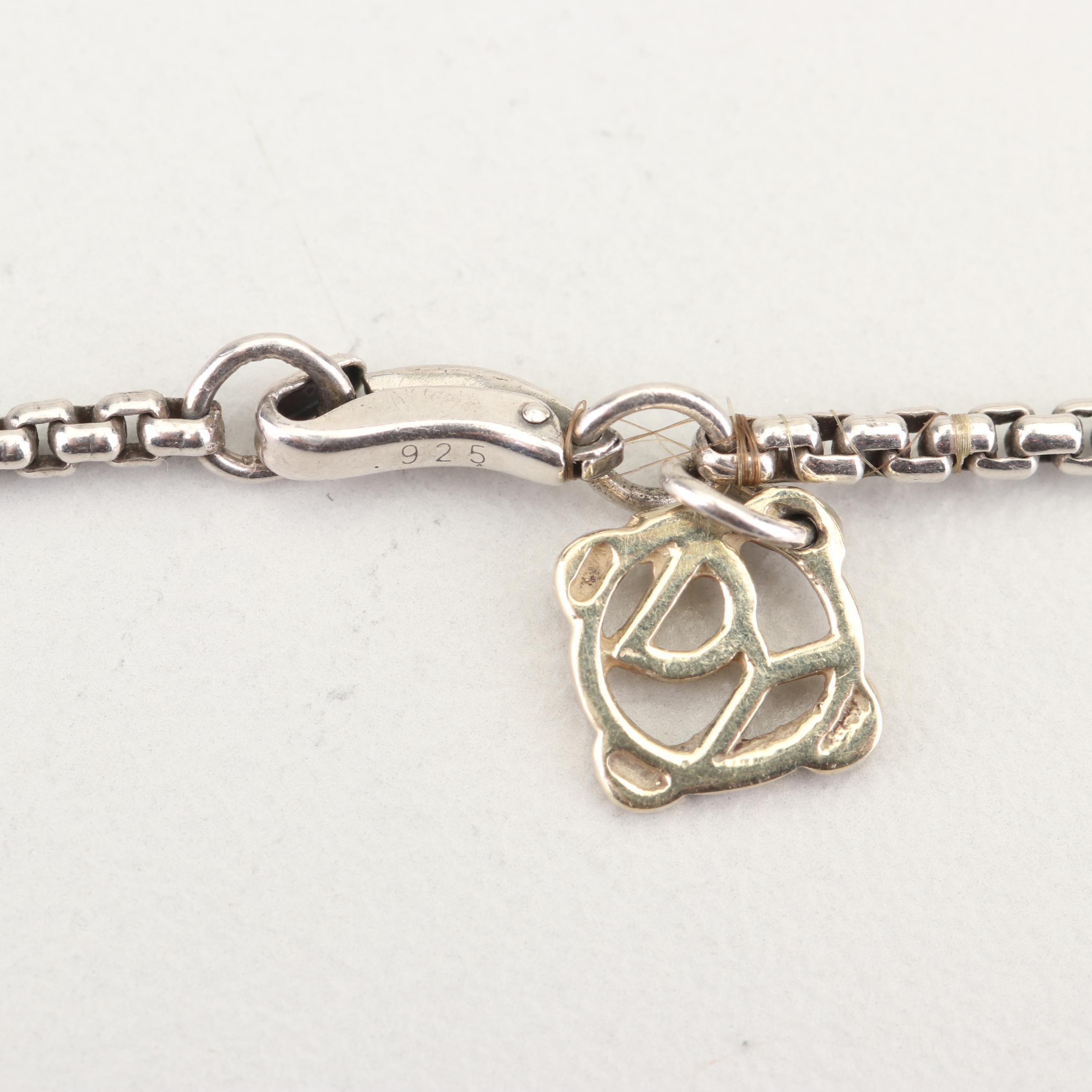 David Yurman Sterling Silver 14K Yellow Gold "Star of David" Pendant Necklace