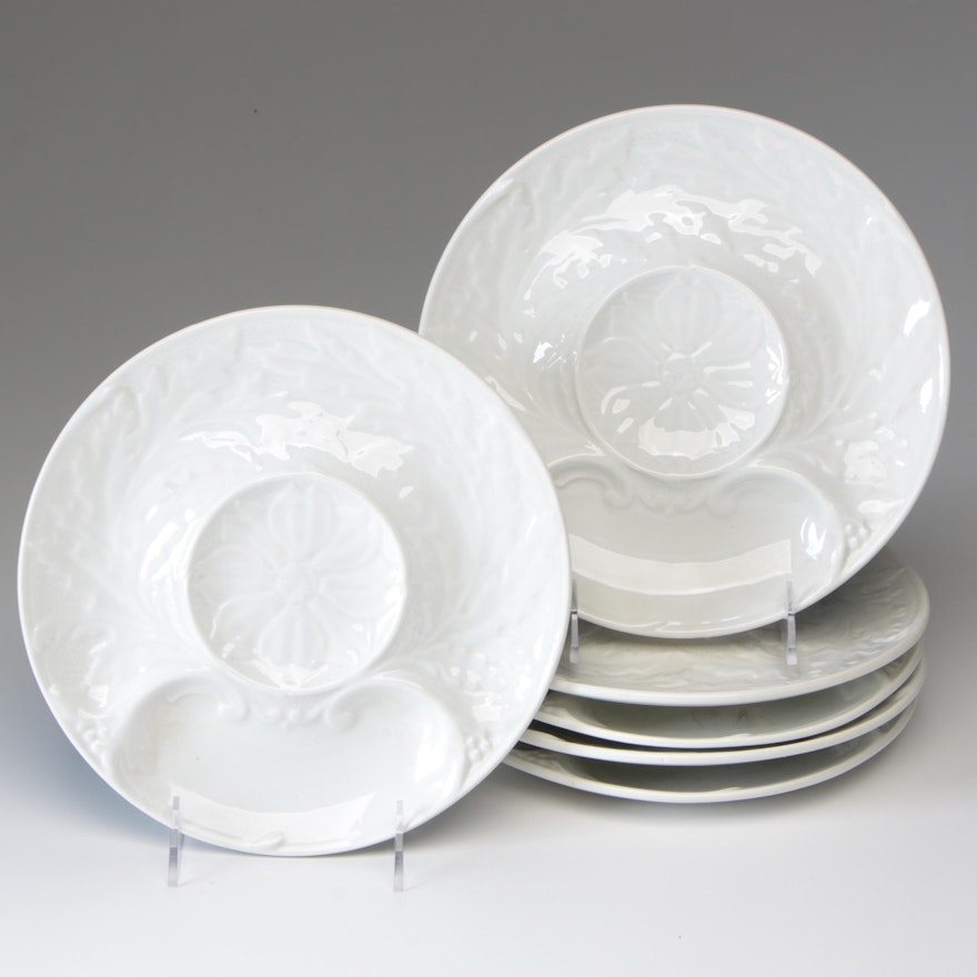 Gien French Creamware Artichoke Plates, 1960-1971