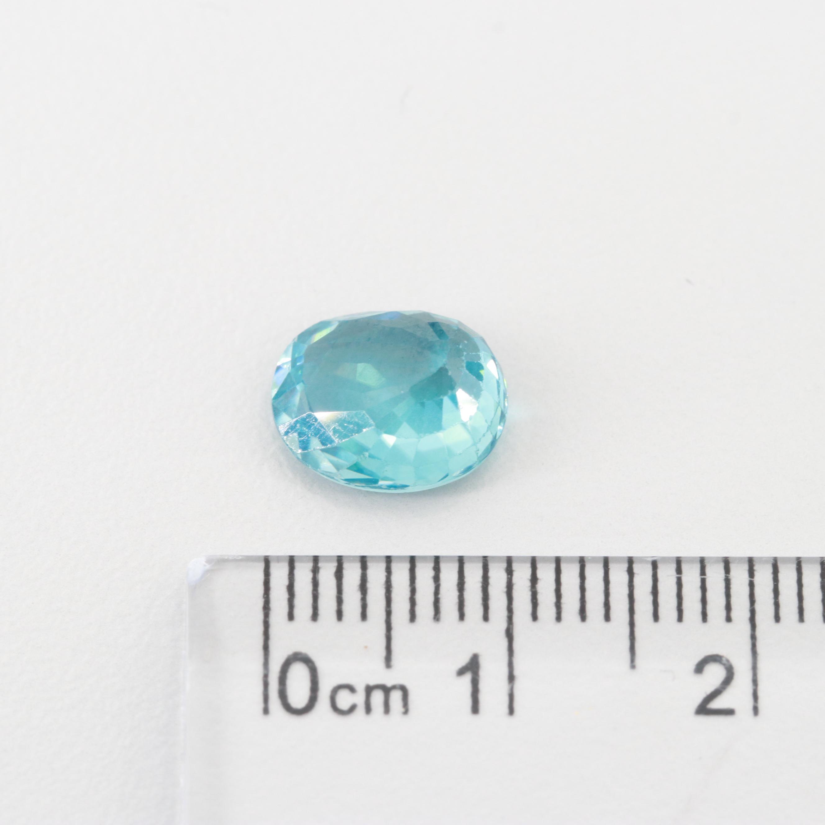 Loose 4.35 CT Blue Zircon