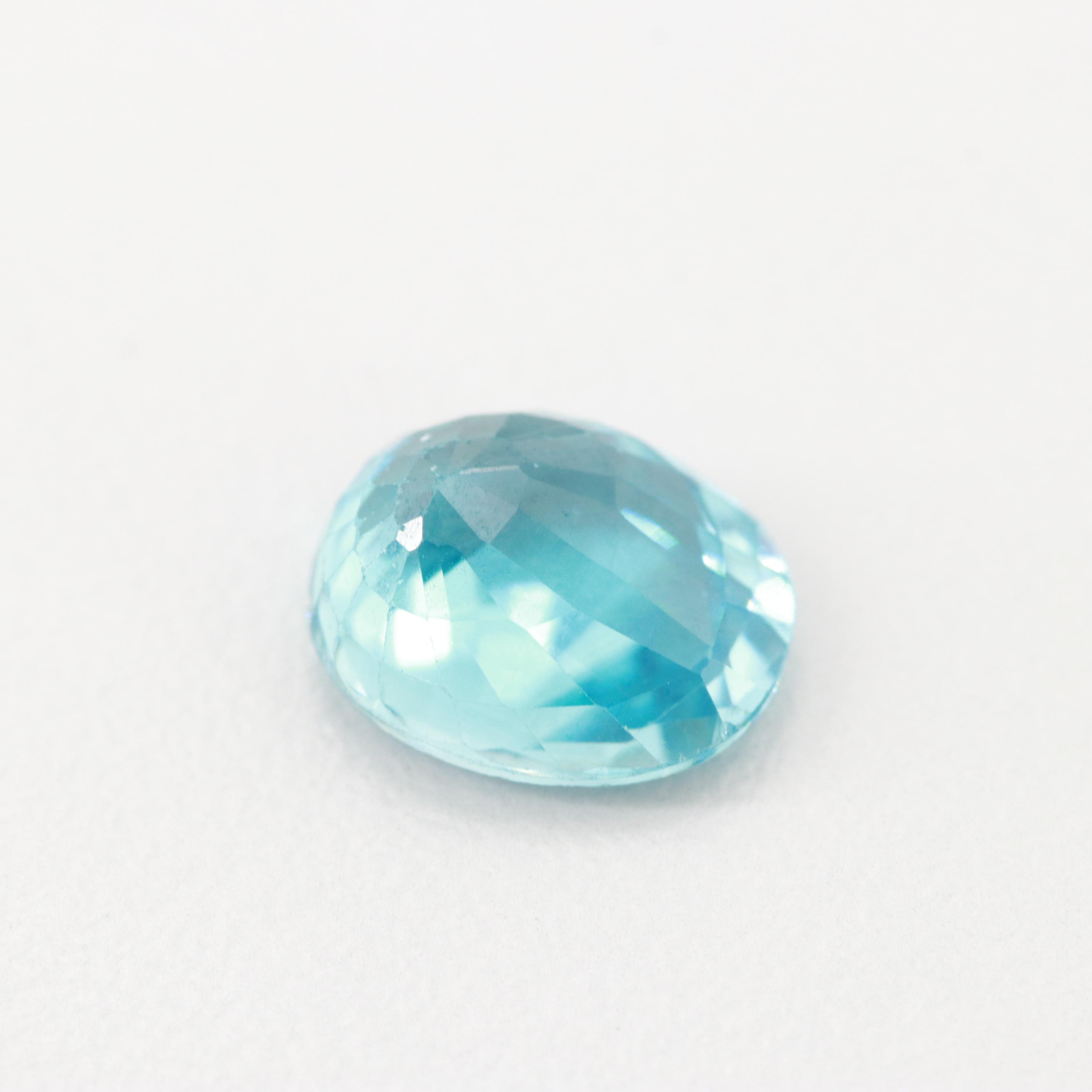 Loose 4.35 CT Blue Zircon