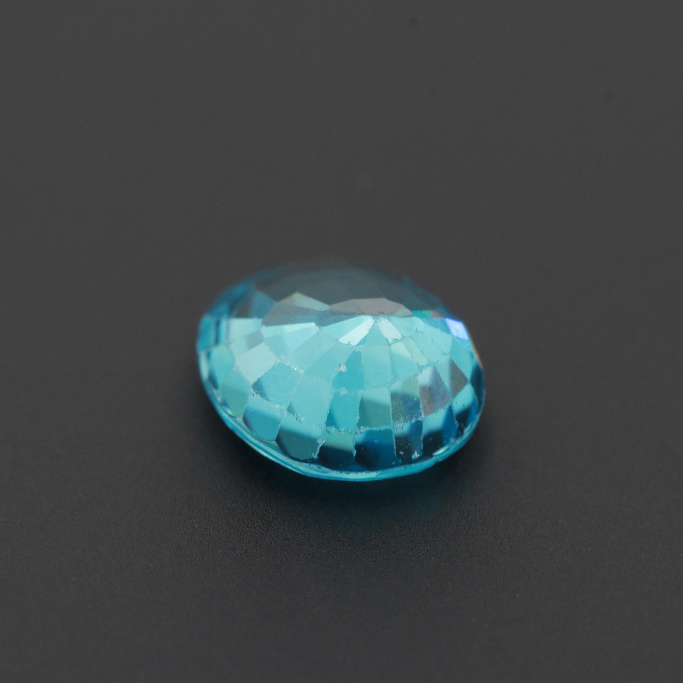 Loose 4.35 CT Blue Zircon