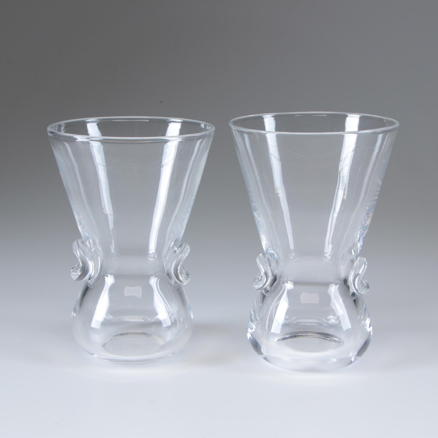 Steuben Art Glass "Signet" Vases Designed by David Hill, Circa 1950