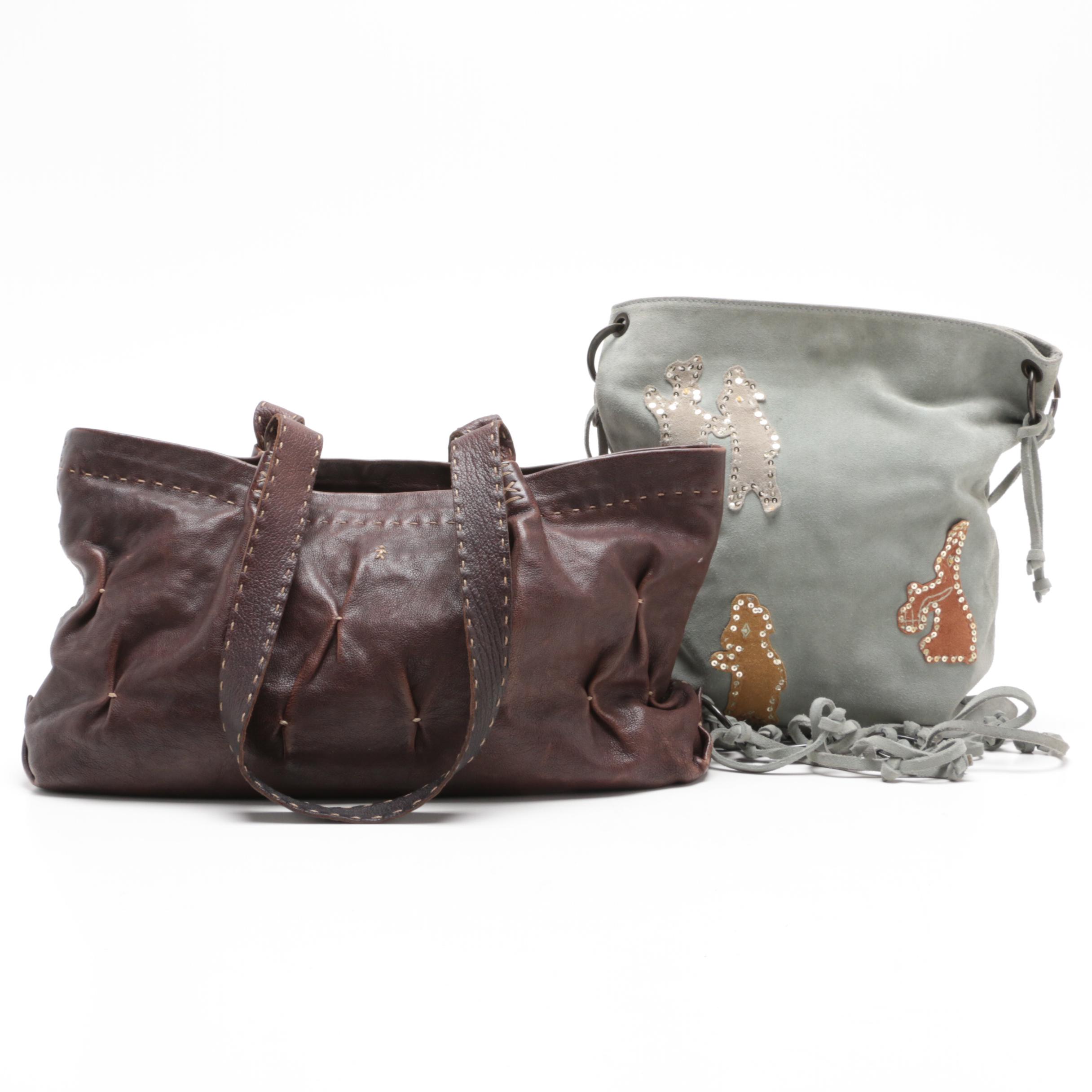 Henry Beguelin Leather and Marni Suede Shoulder Bags