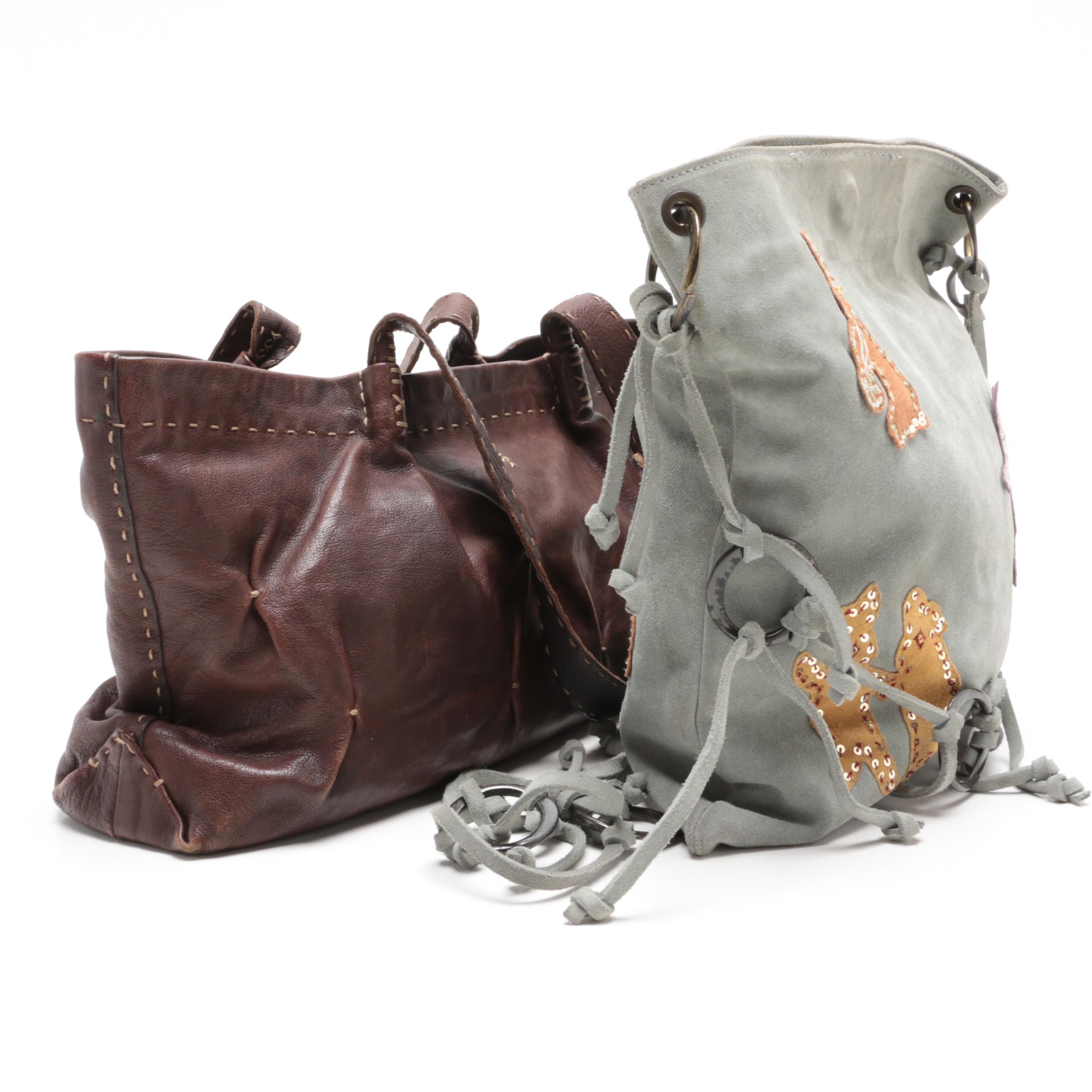 Henry Beguelin Leather and Marni Suede Shoulder Bags