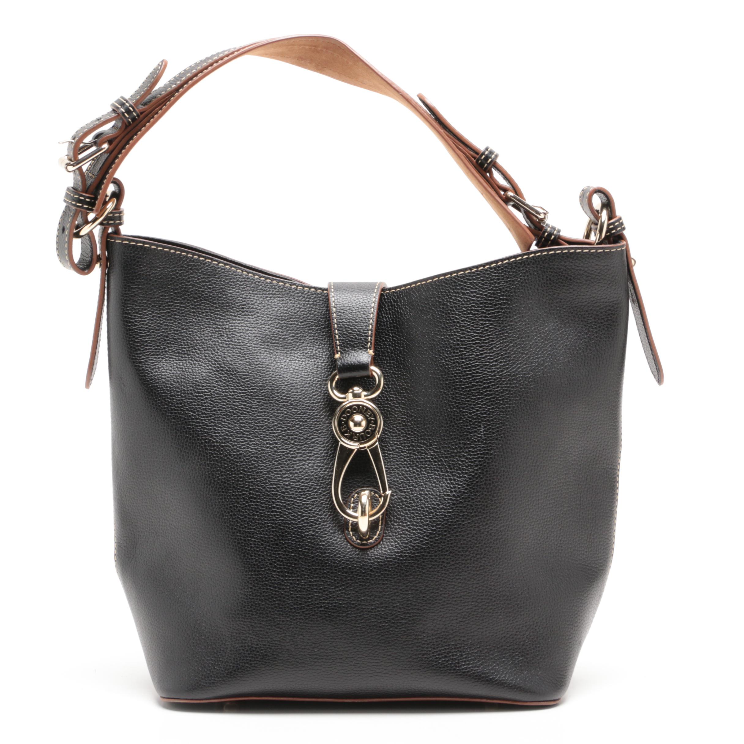 Dooney & Bourke Black Pebbled Leather Shoulder Bag