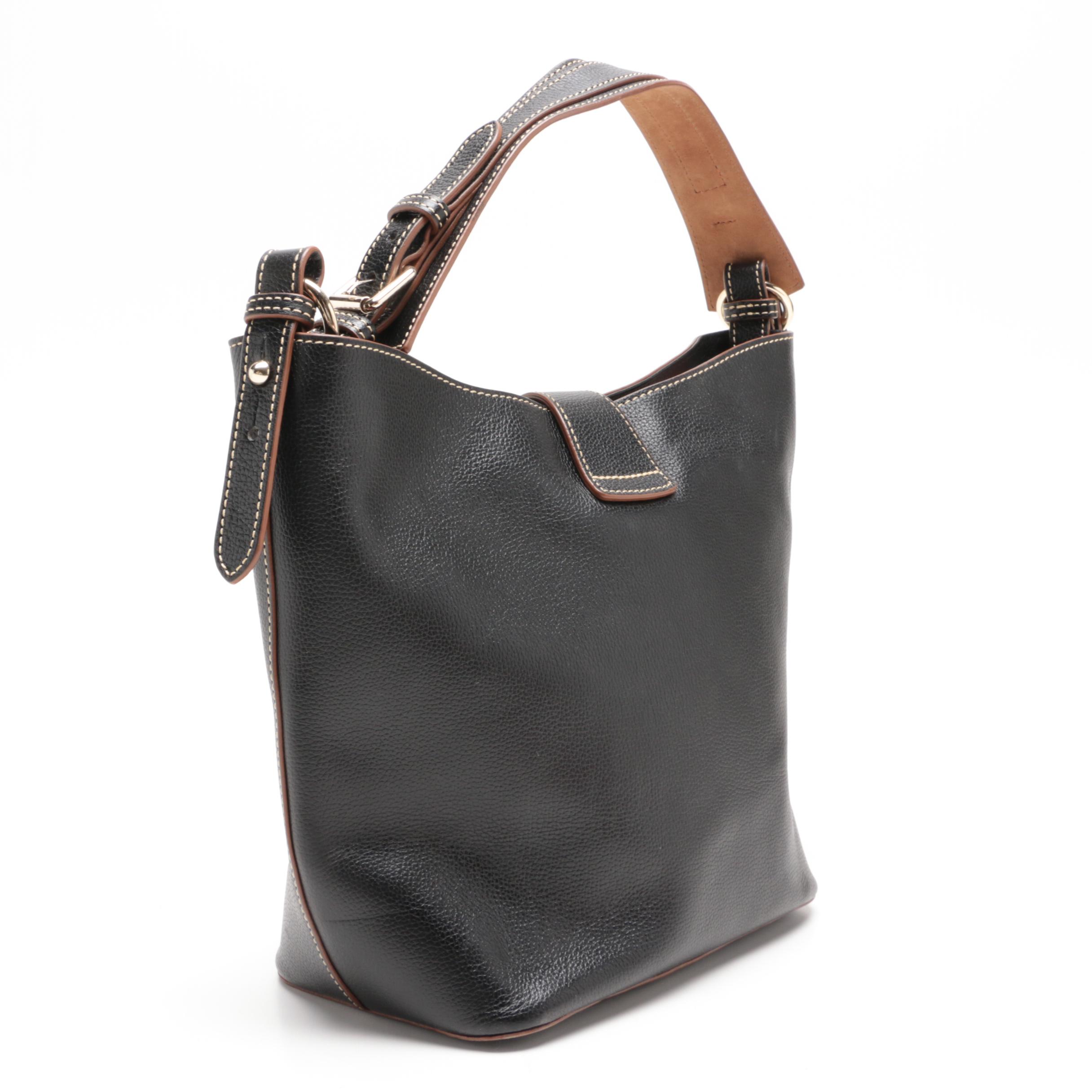 Dooney & Bourke Black Pebbled Leather Shoulder Bag